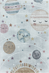Cute Planets Space Kids Rug | White White