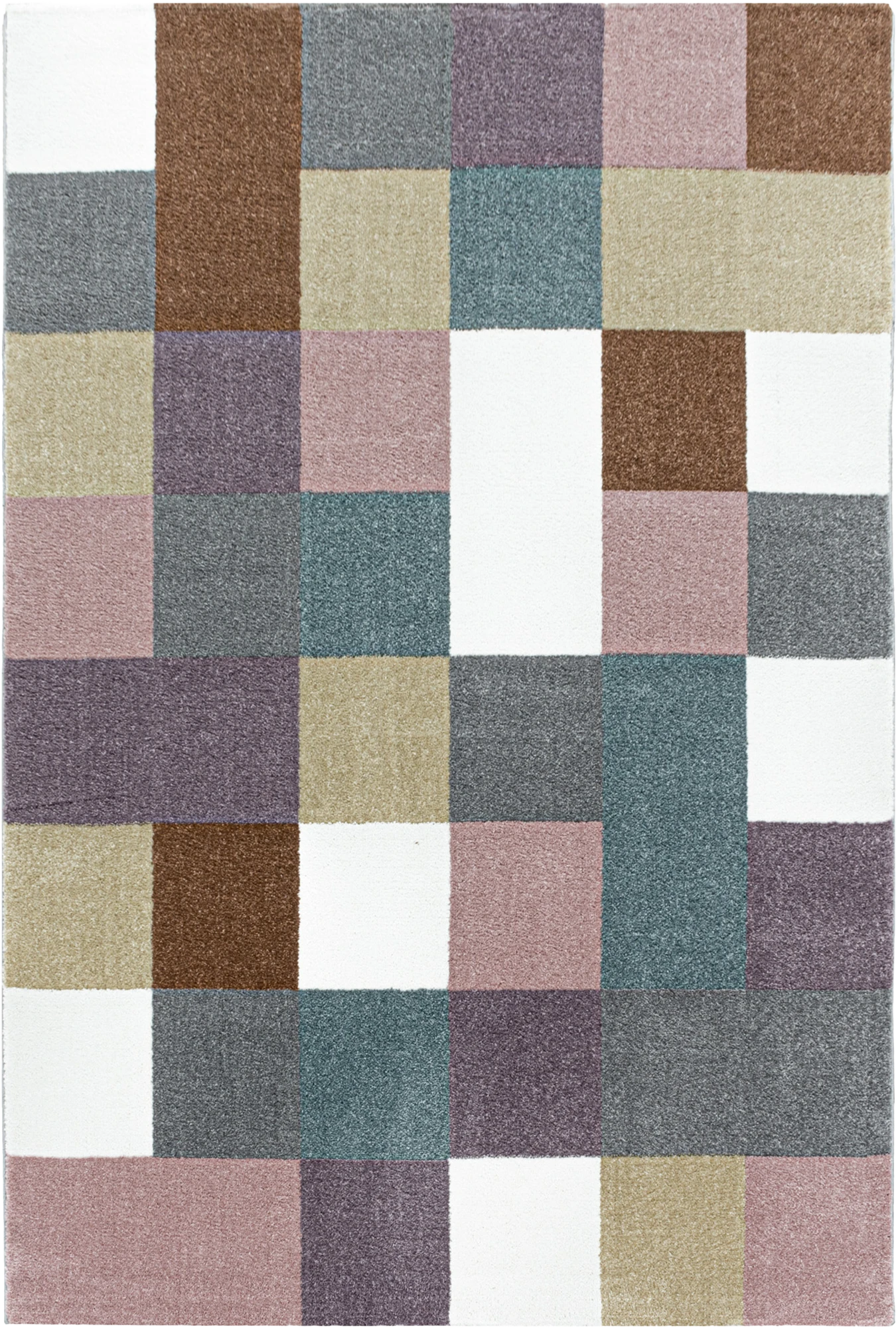 Modern Geometric Square Playroom Carpet | Multi