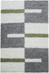 Checkered Plaid Block Shag Rug | Green Green