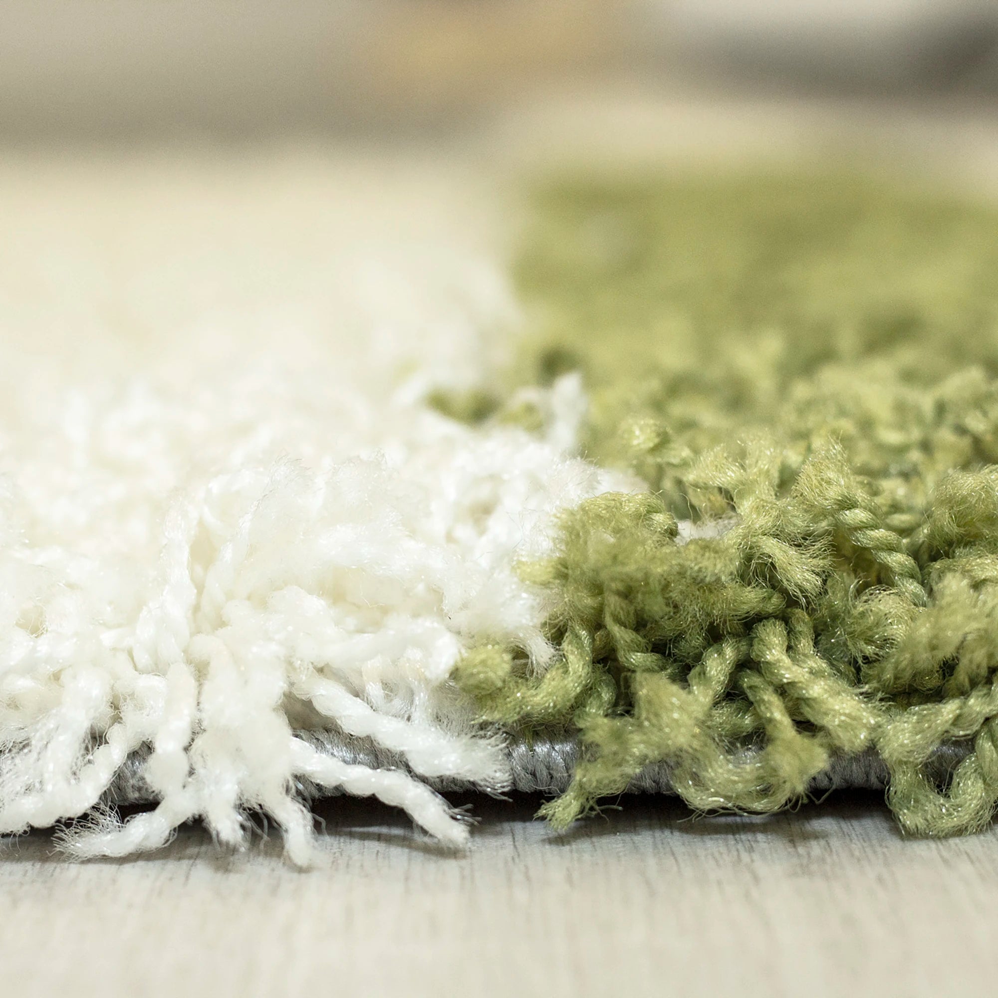 Checkered Plaid Block Shag Rug | Green