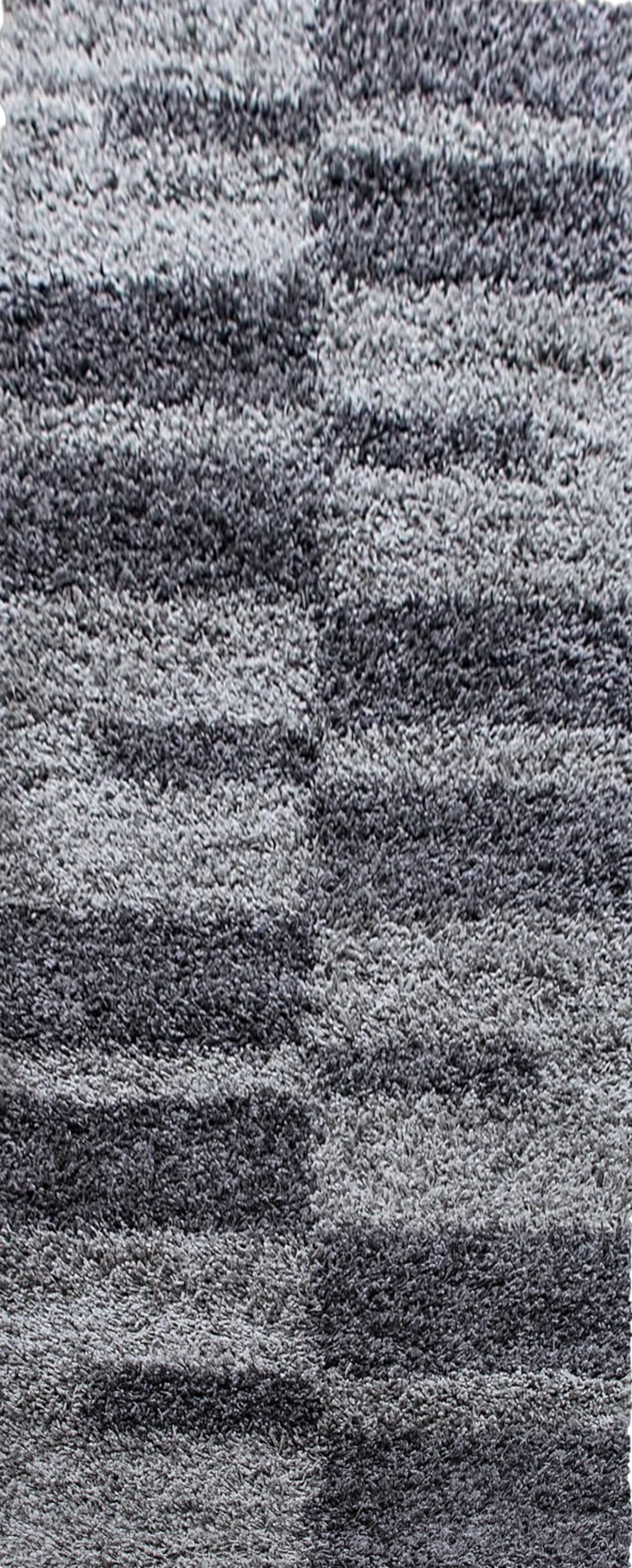 Checkered Plaid Block Shag Rug | Gray