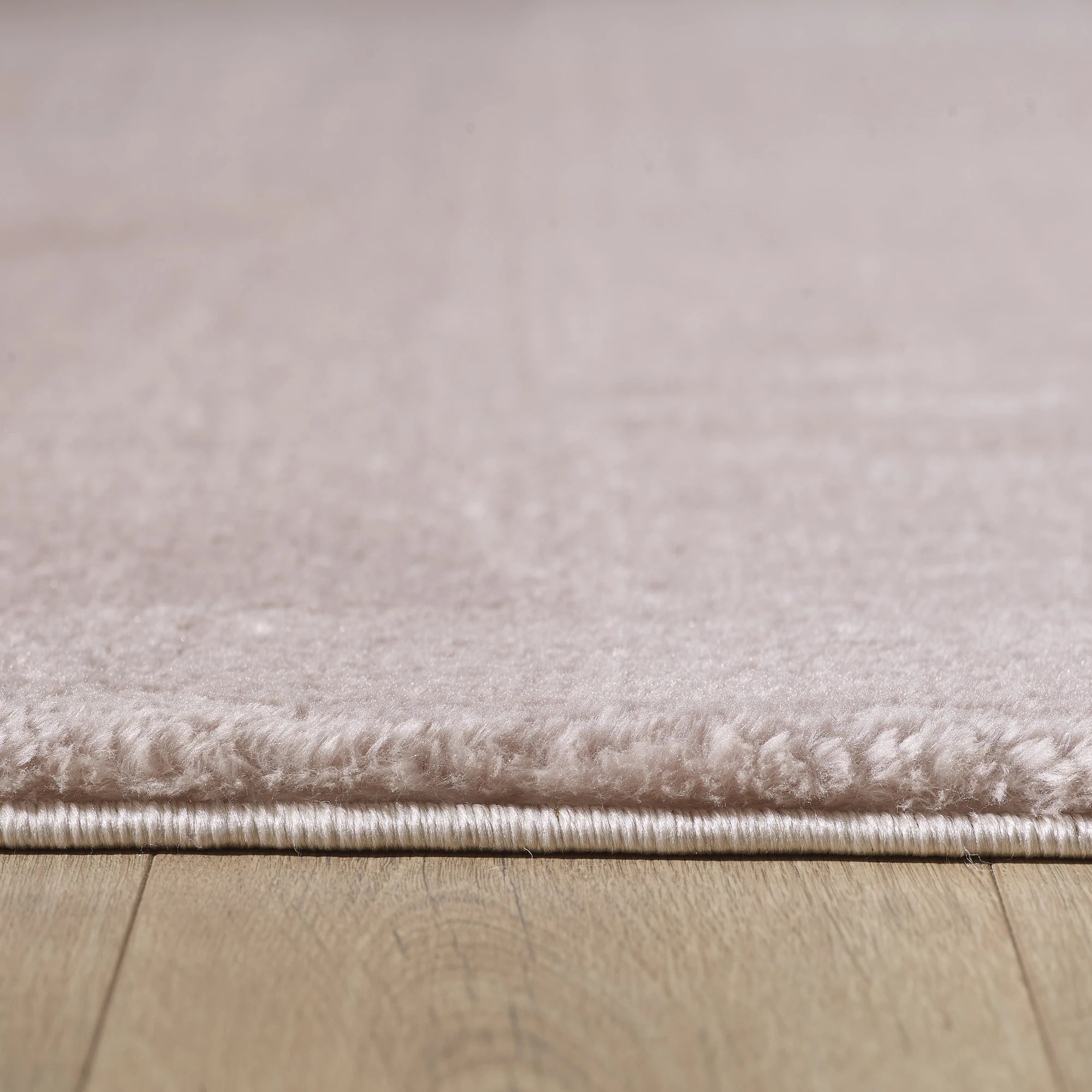 Solid Beige Plush Shag Area Rug