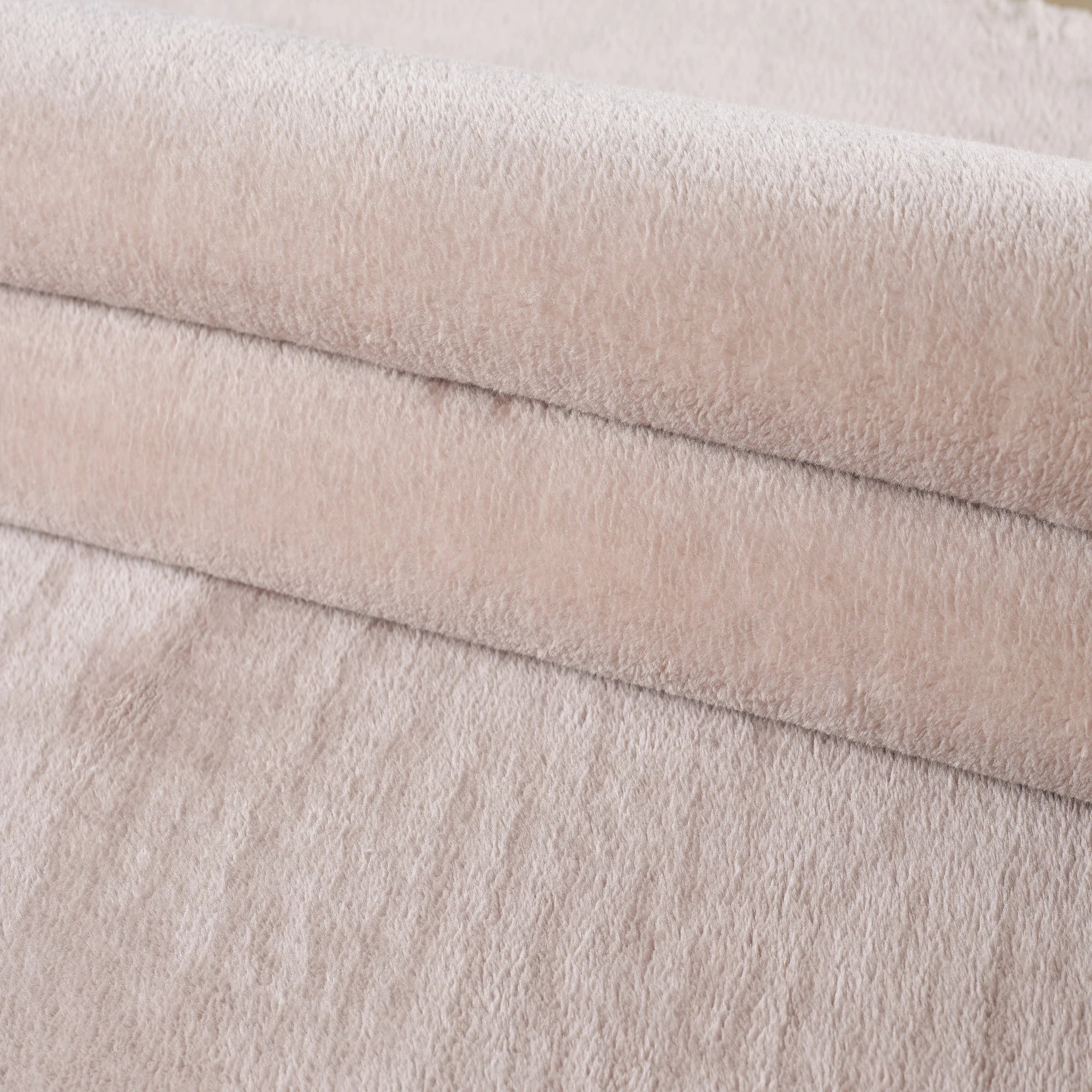 Solid Beige Plush Shag Area Rug