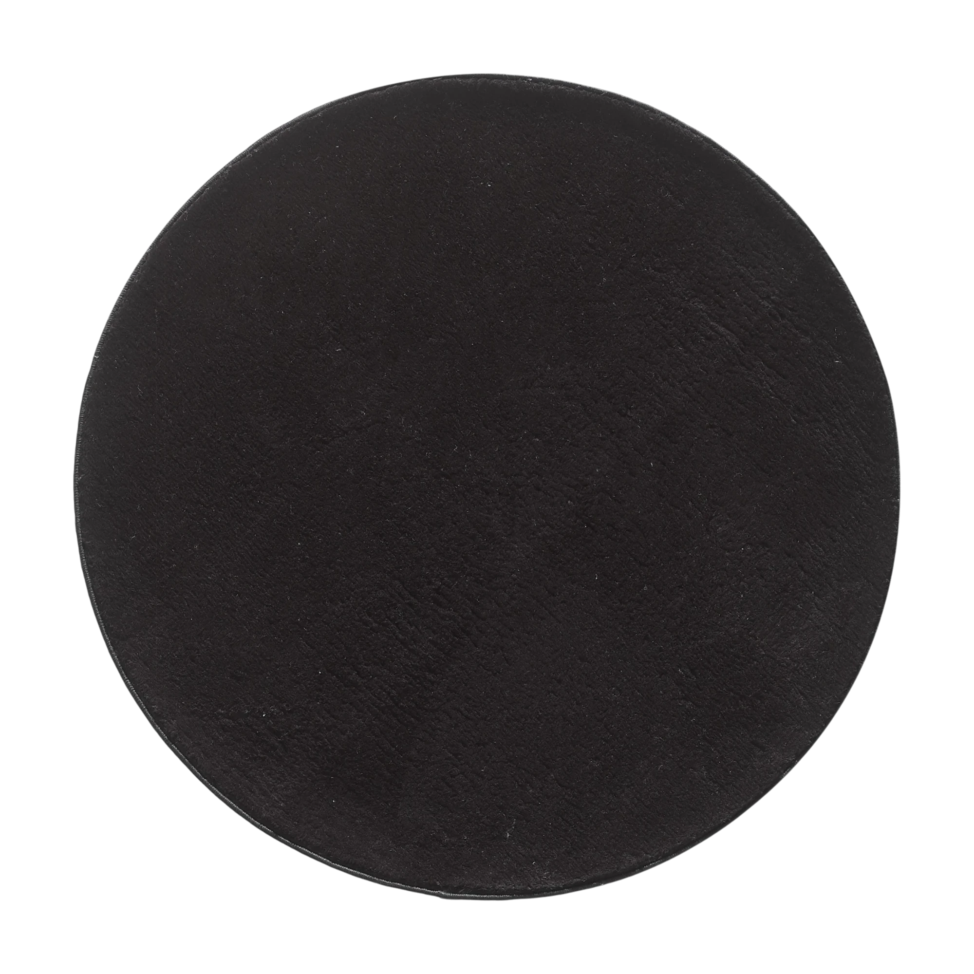 Solid Black Plush Shag Area Rug