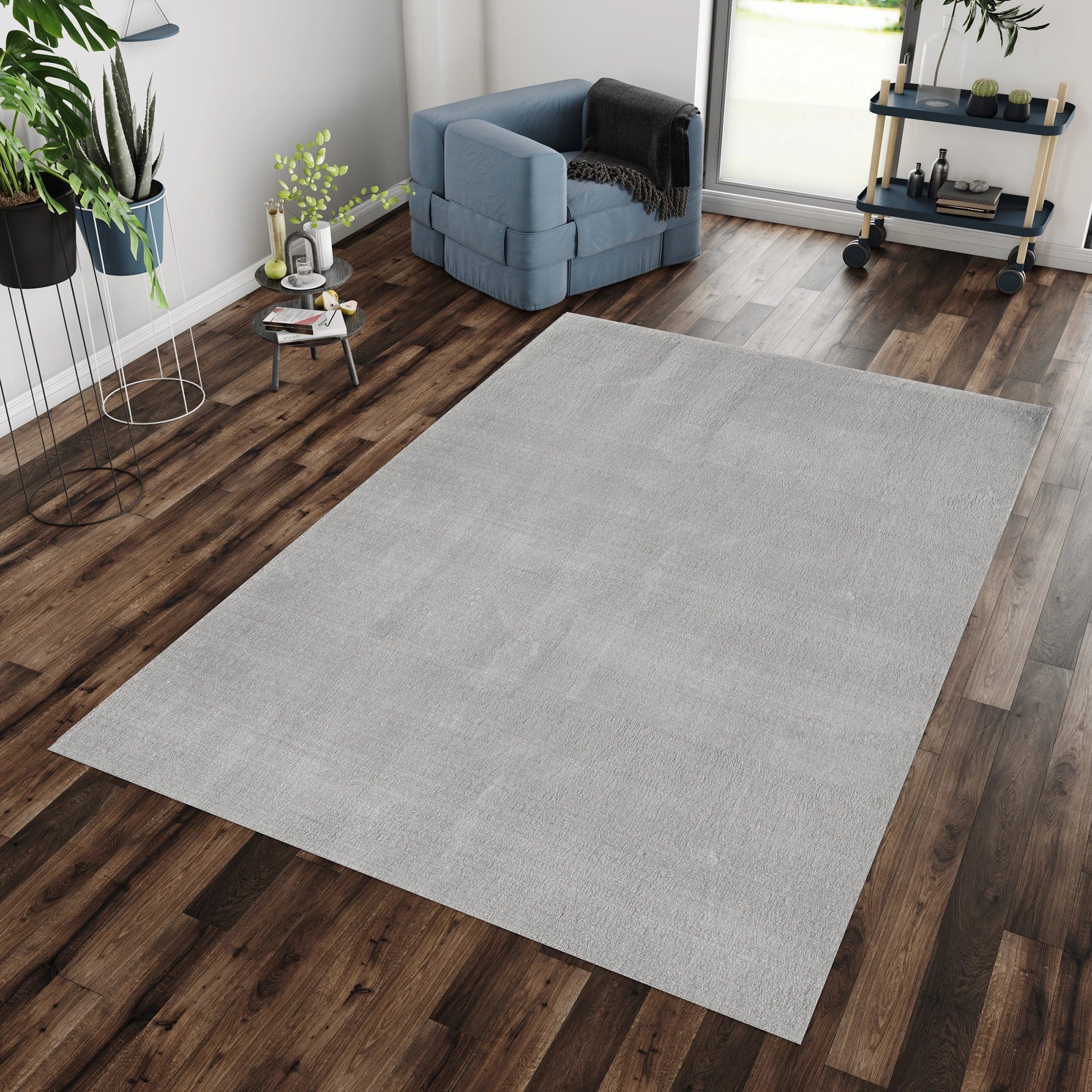 Plain Silver Premium Neutral Rug
