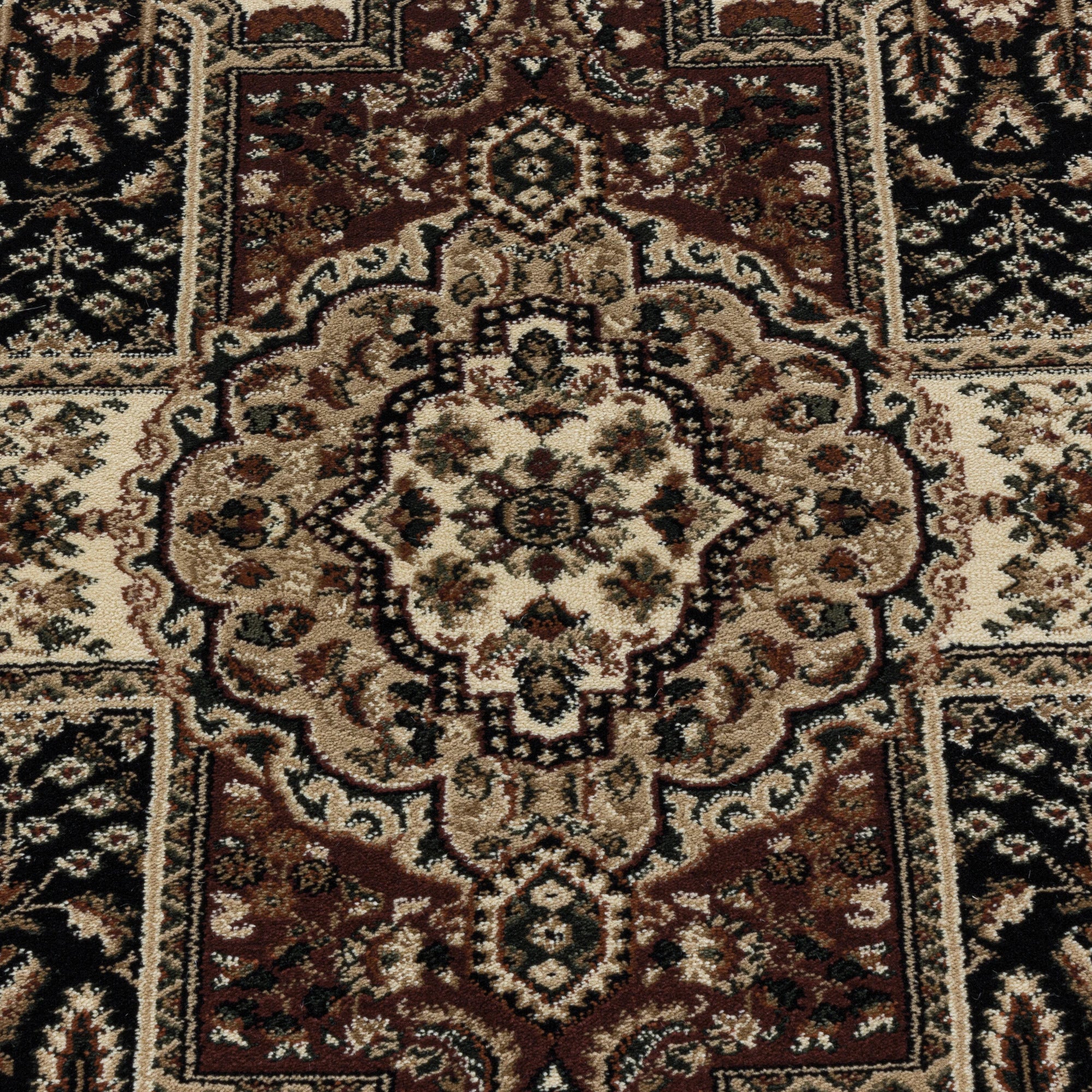 Classic Intricate Panel Oriental Rug | Black