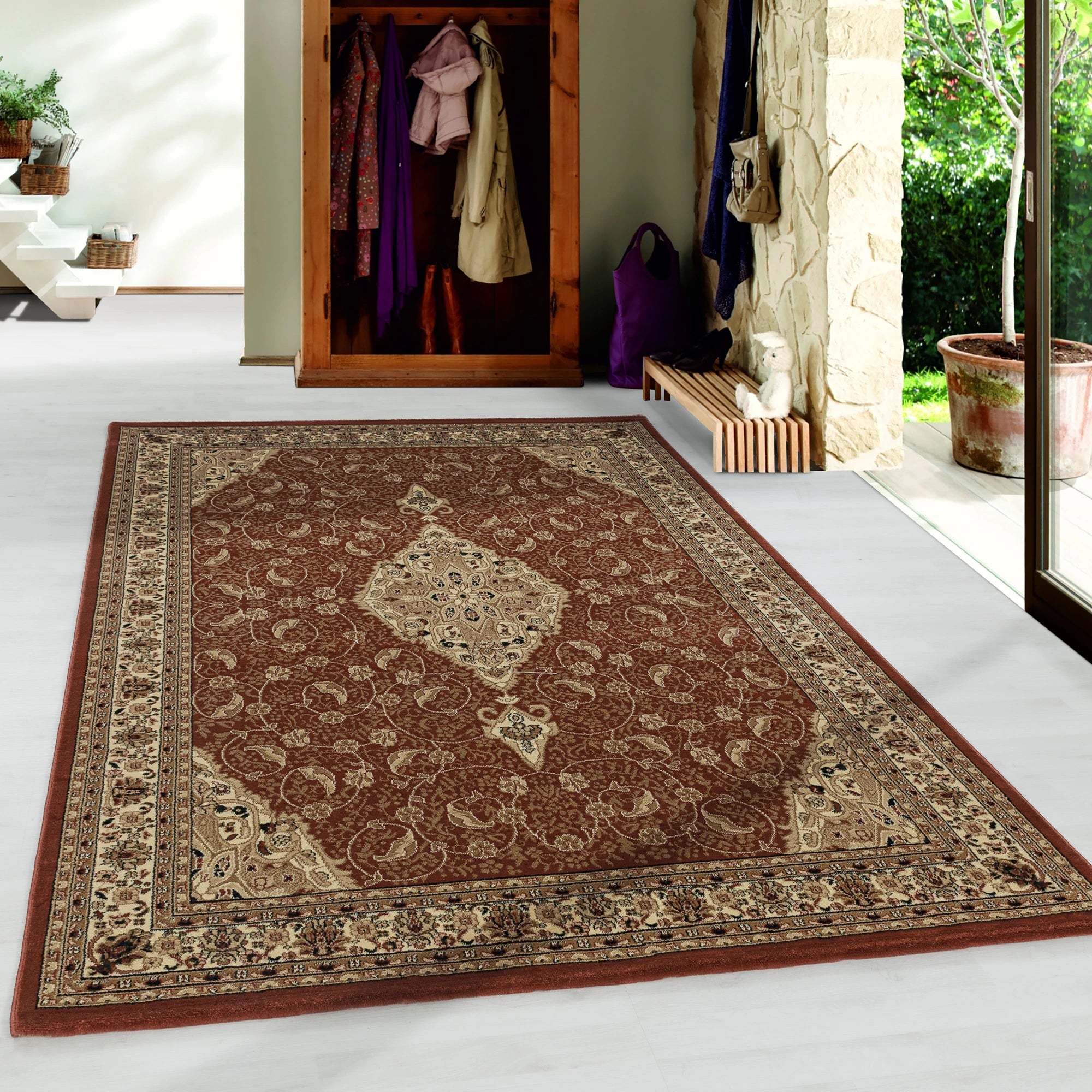 Classic Oriental Style Bordered Rug | Terra