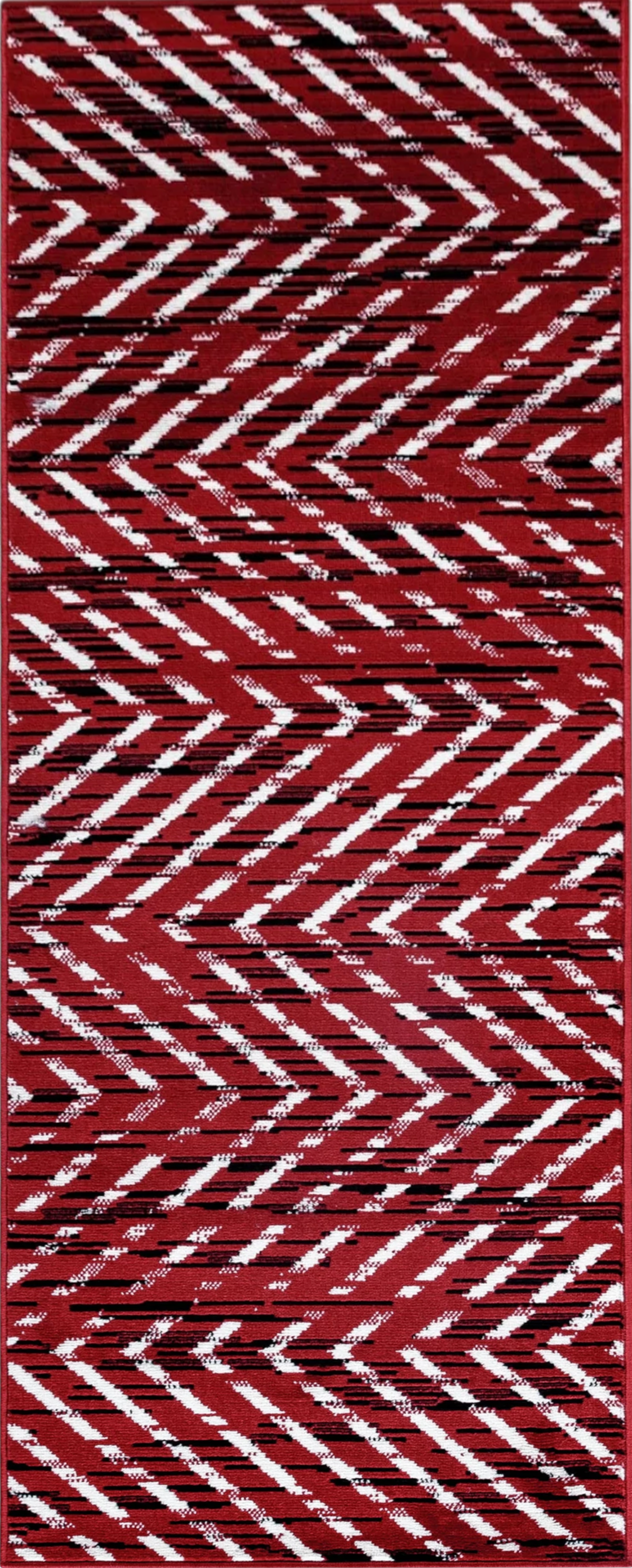 Abstract Zigzag Indoor Rug | Red