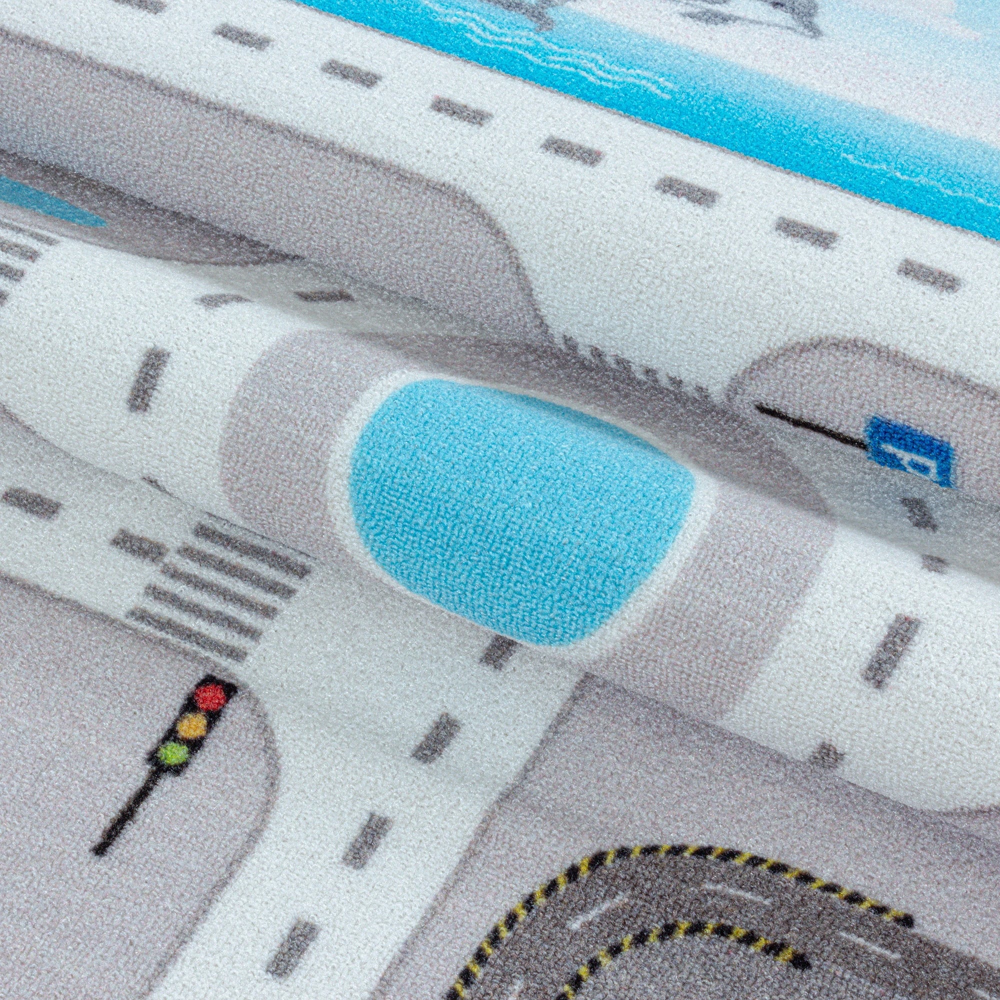 Fun City Road Traffic Playmat for Kids Rug | Gray