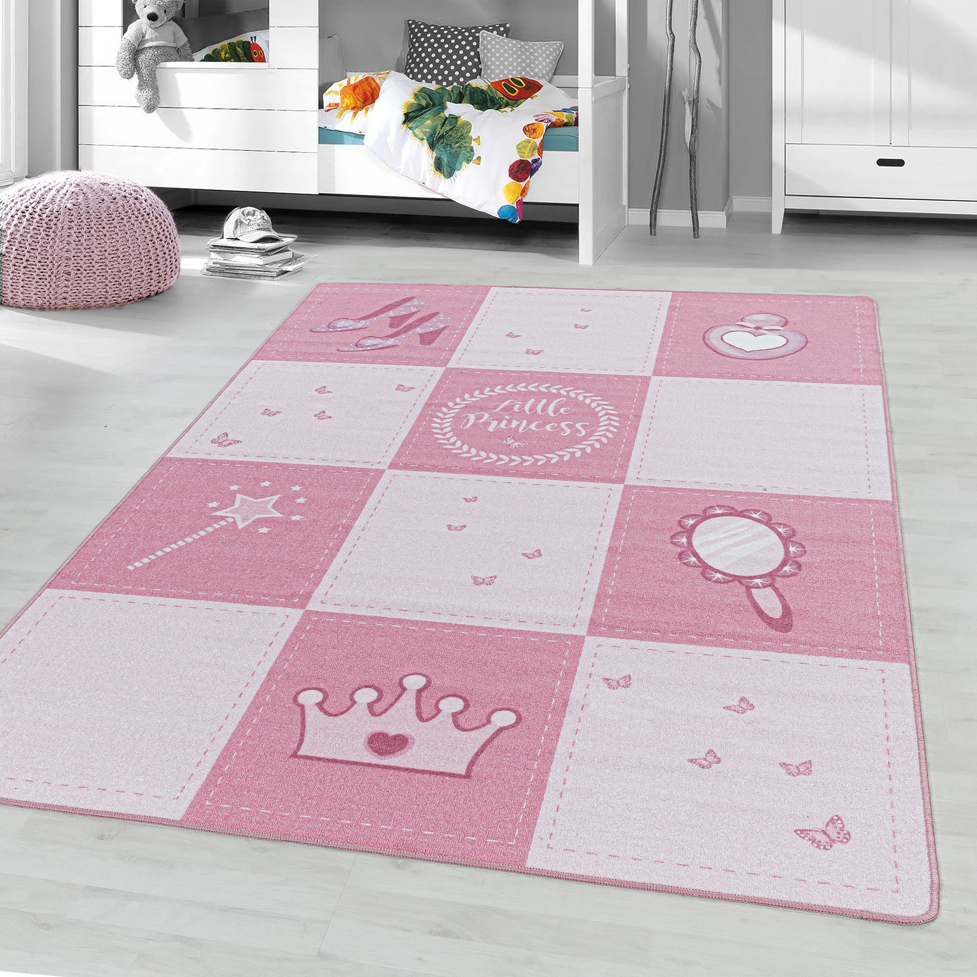 Crown & Wand Block Theme Girl's | Pink Carpet