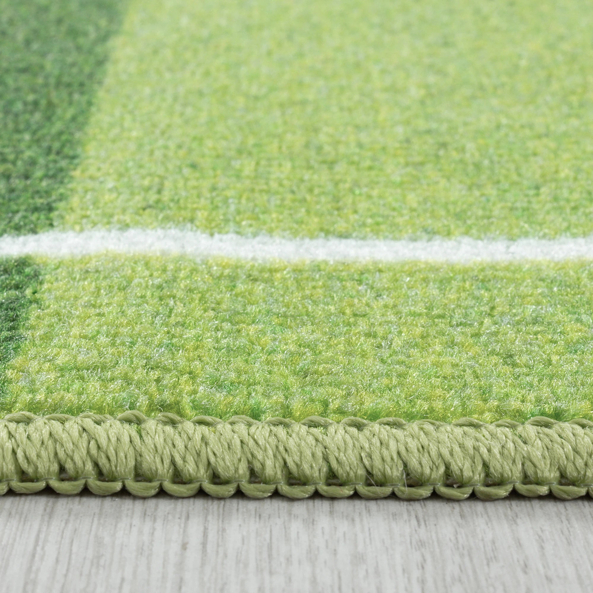Football Soccer Field Stripes Kids Area Carpet | Green