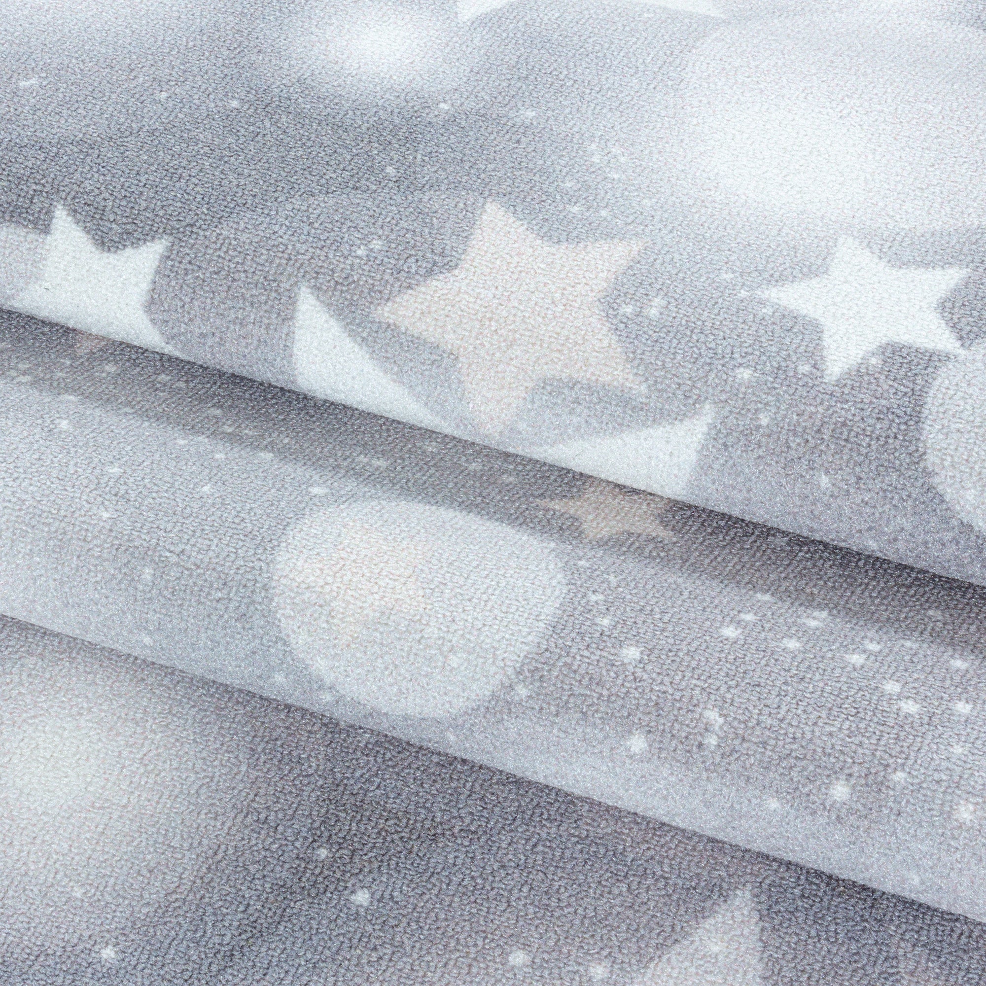 Magical Glitter Bokeh Star Pattern Kids Rug | Gray