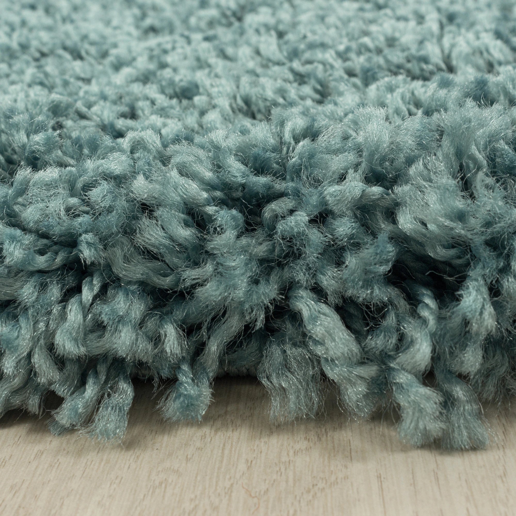 Turquoise Plush High Pile Shag Rug