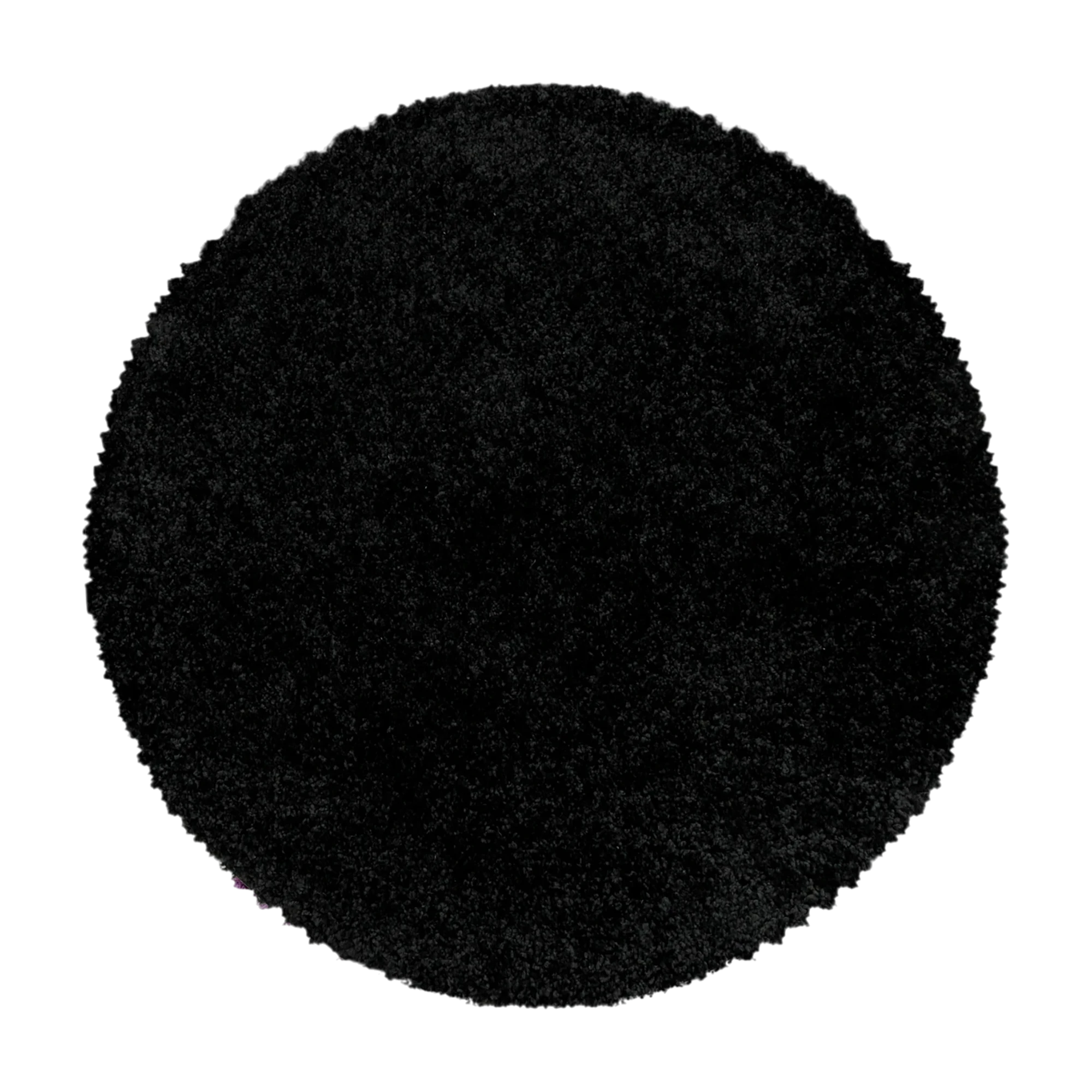 Black Plush High Pile Shag Rug