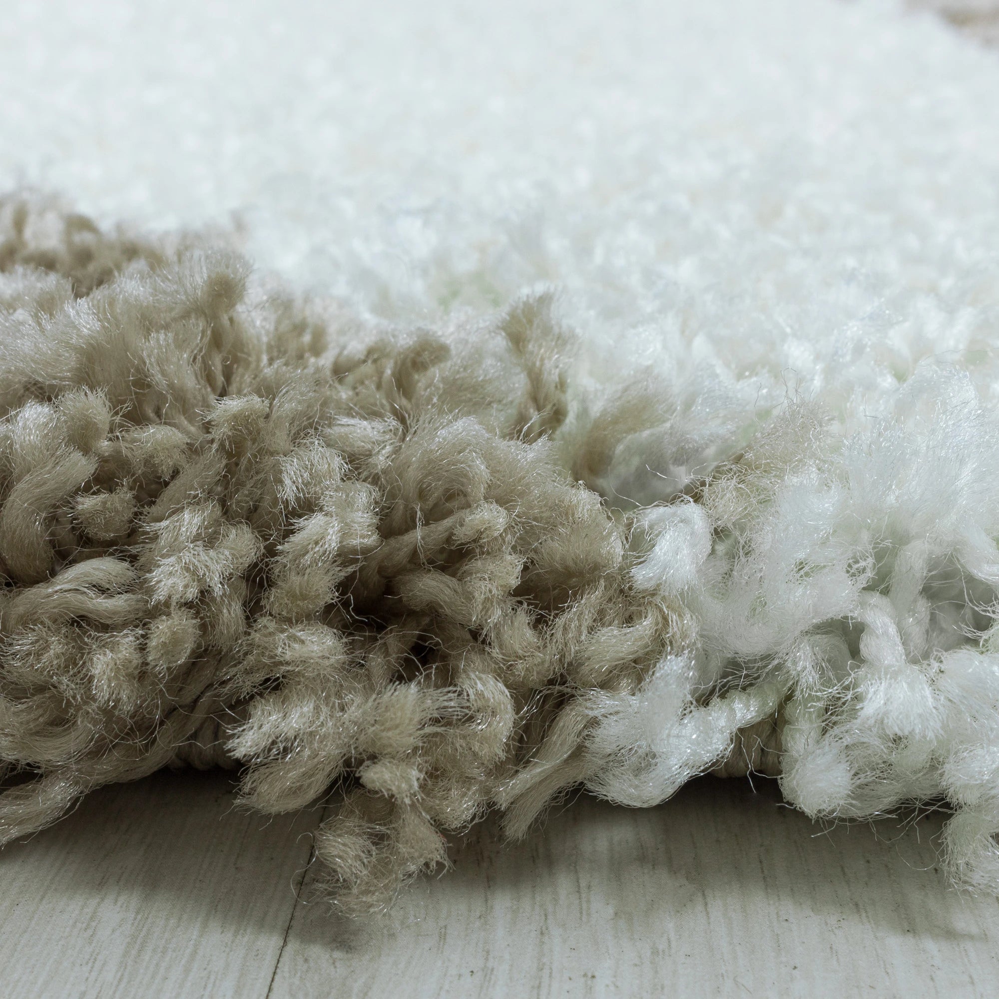 Modern Teal Triangle Shag Rug | Beige