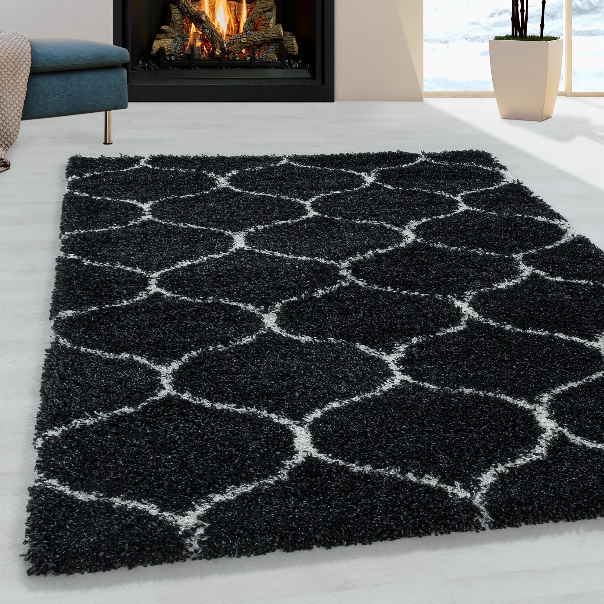 Moroccan Shaggy Rug | Anthracite