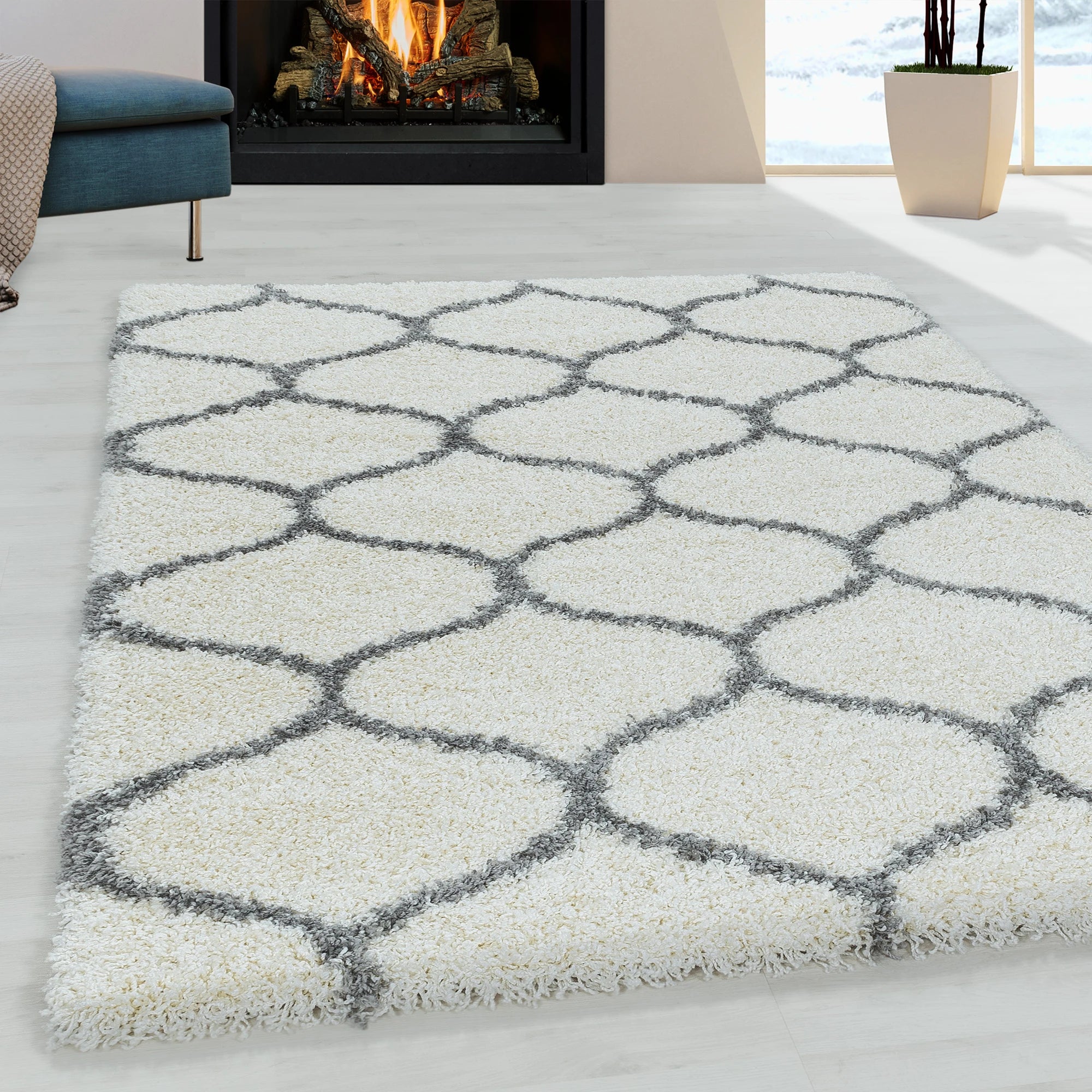 Moroccan Shaggy Rug | Cream