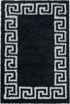 Meander Pattern Neutral Area Rug | Anthracite Anthracite