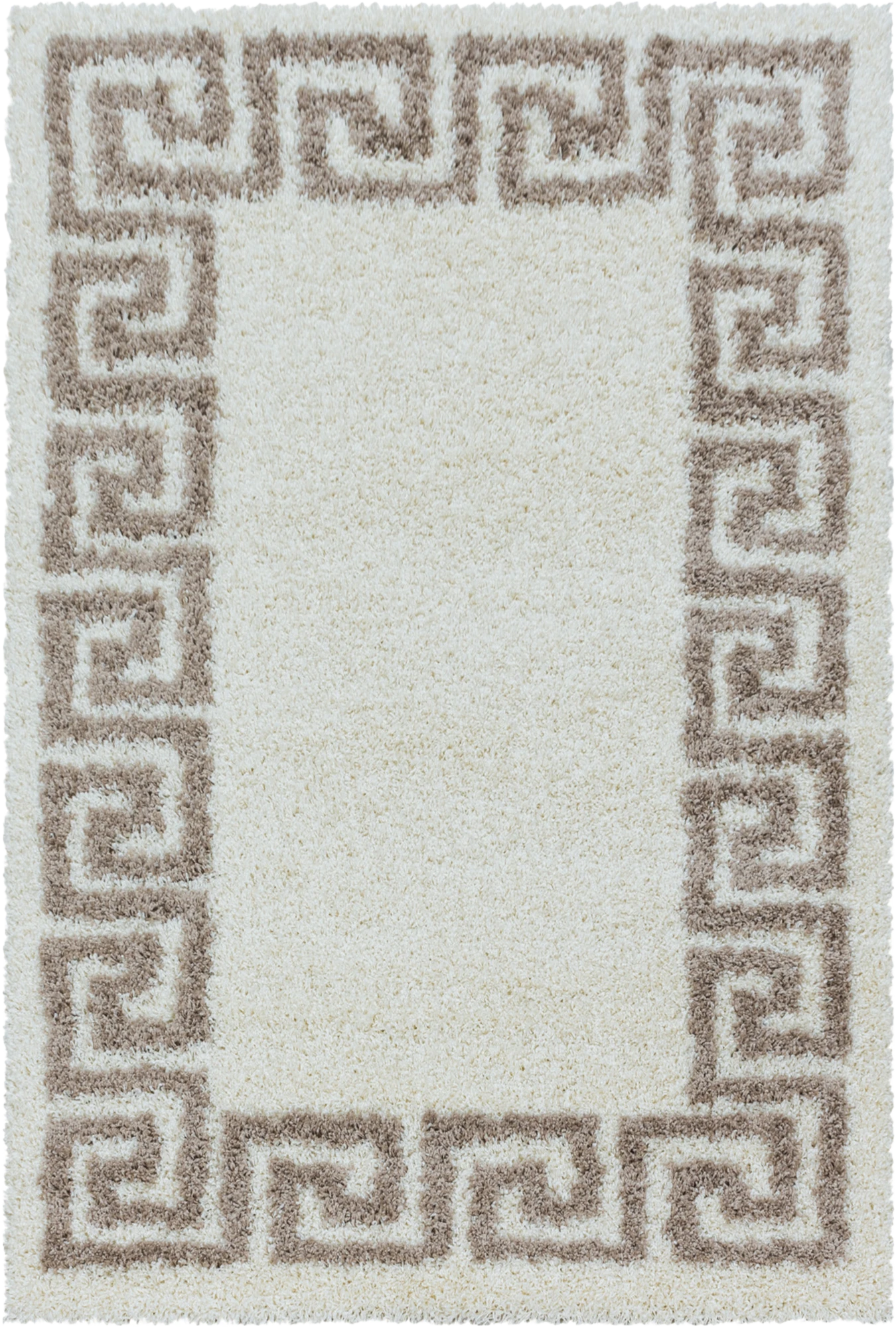 Meander Pattern Neutral Area Rug | Beige