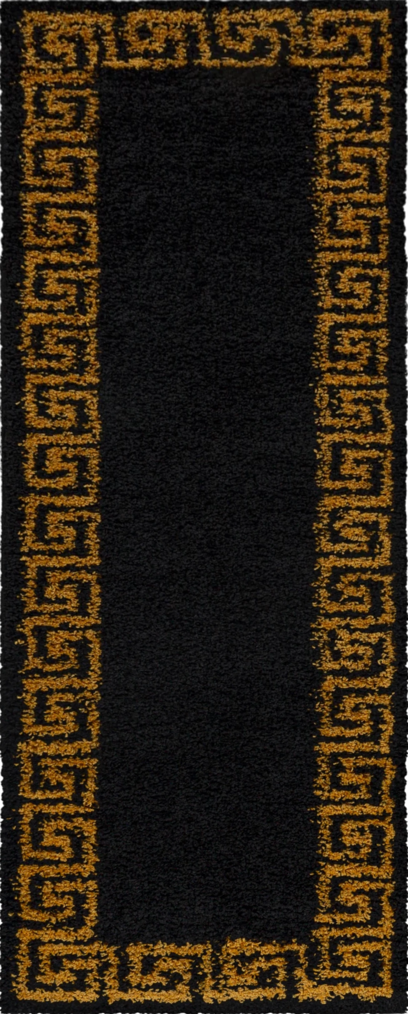 Meander Pattern Neutral Area Rug | Gold