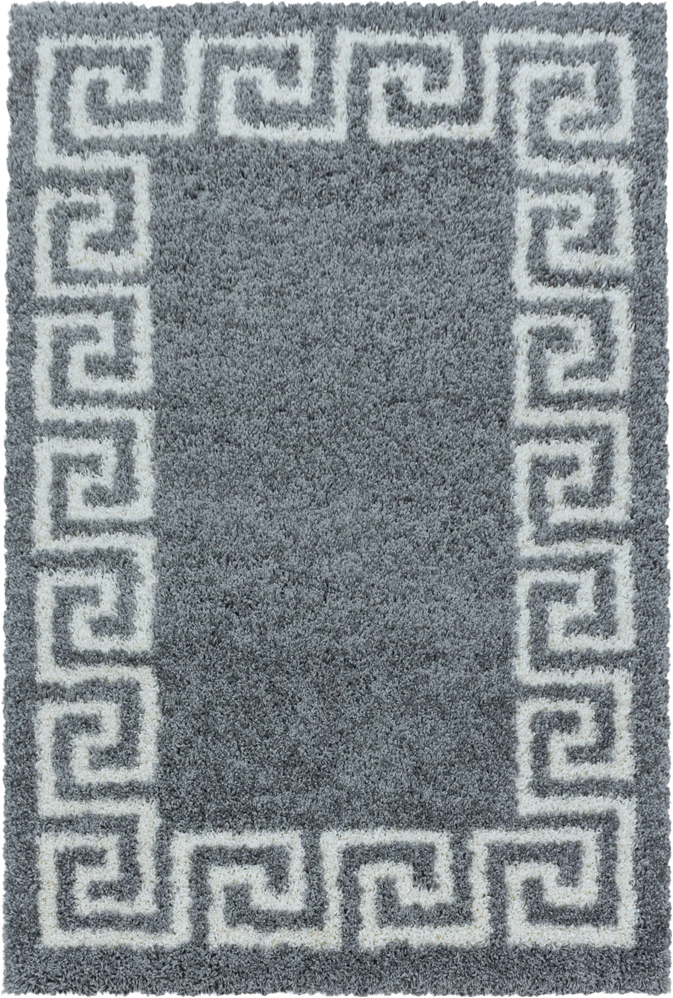 Meander Pattern Neutral Area Rug | Gray