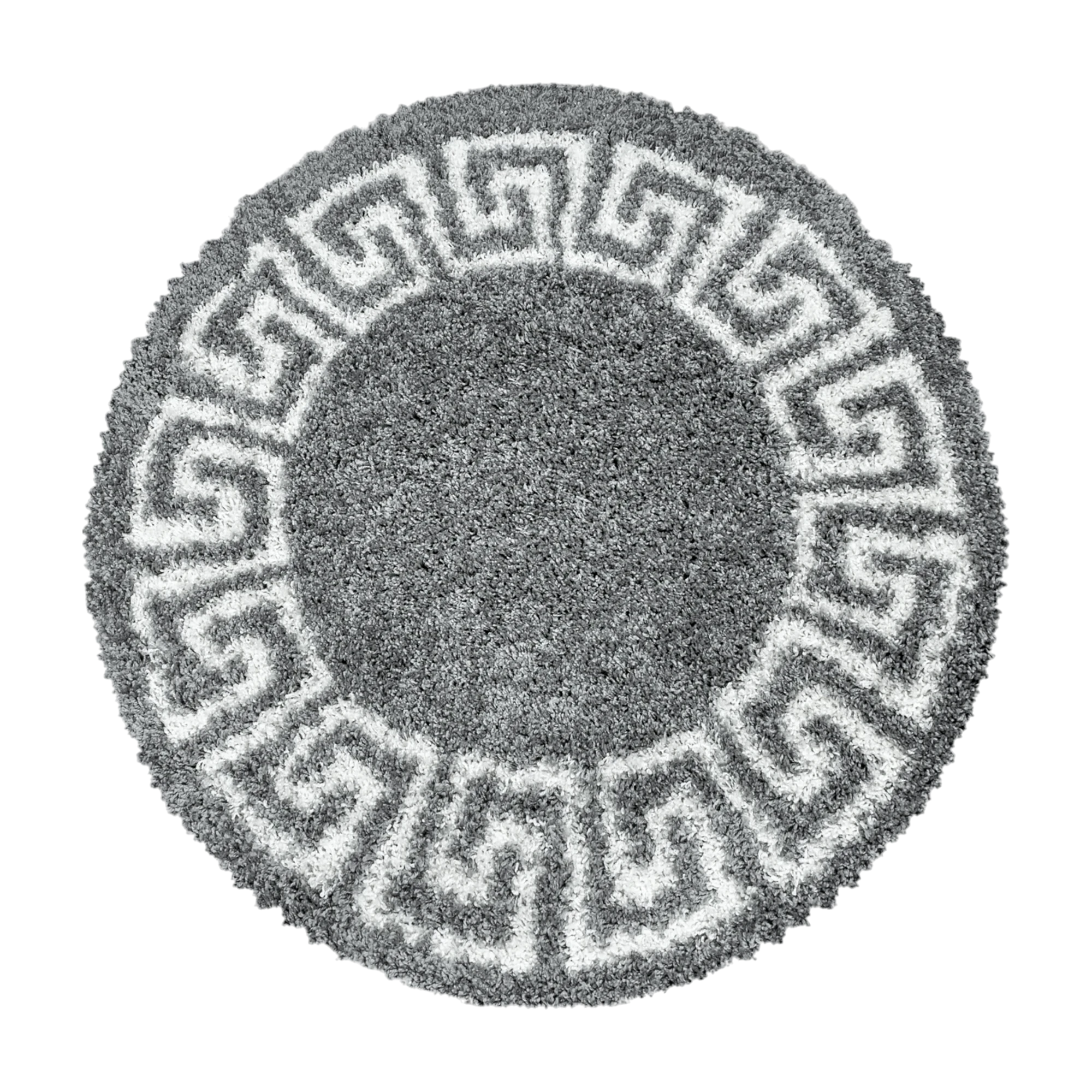 Meander Pattern Neutral Area Rug | Gray