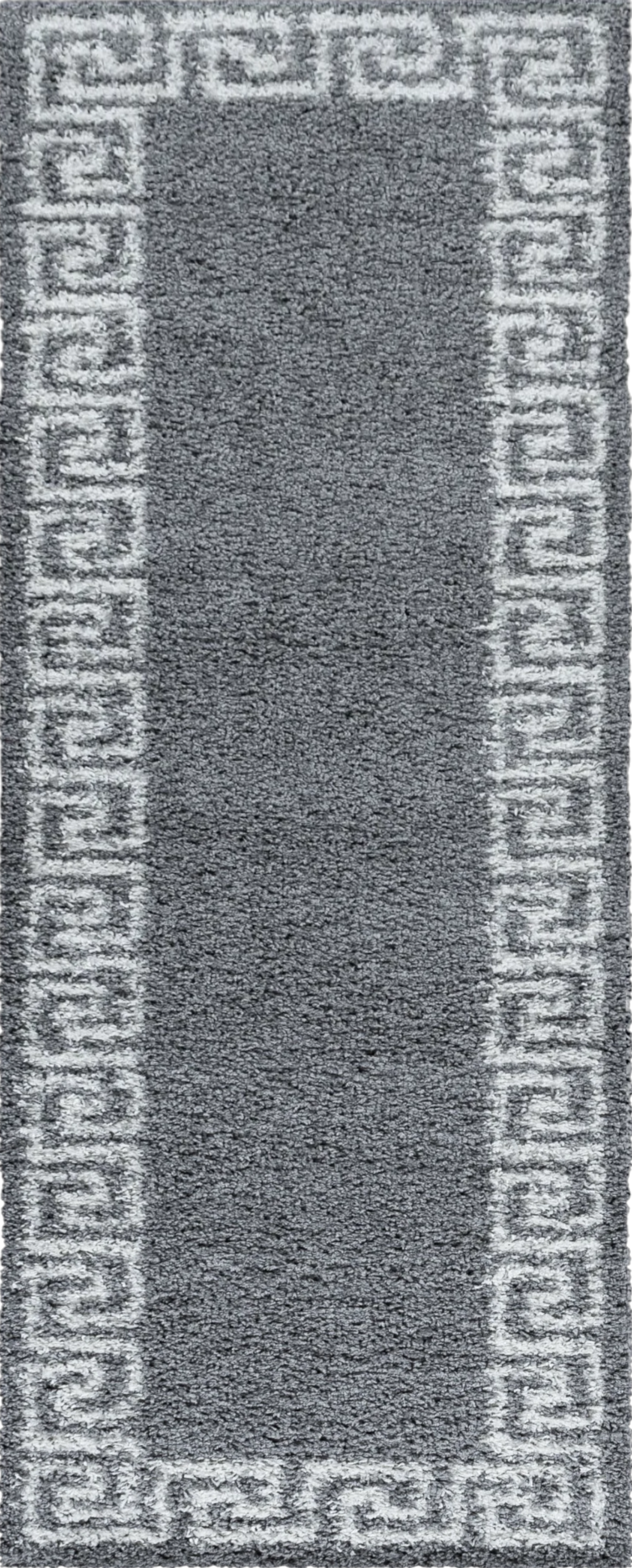 Meander Pattern Neutral Area Rug | Gray