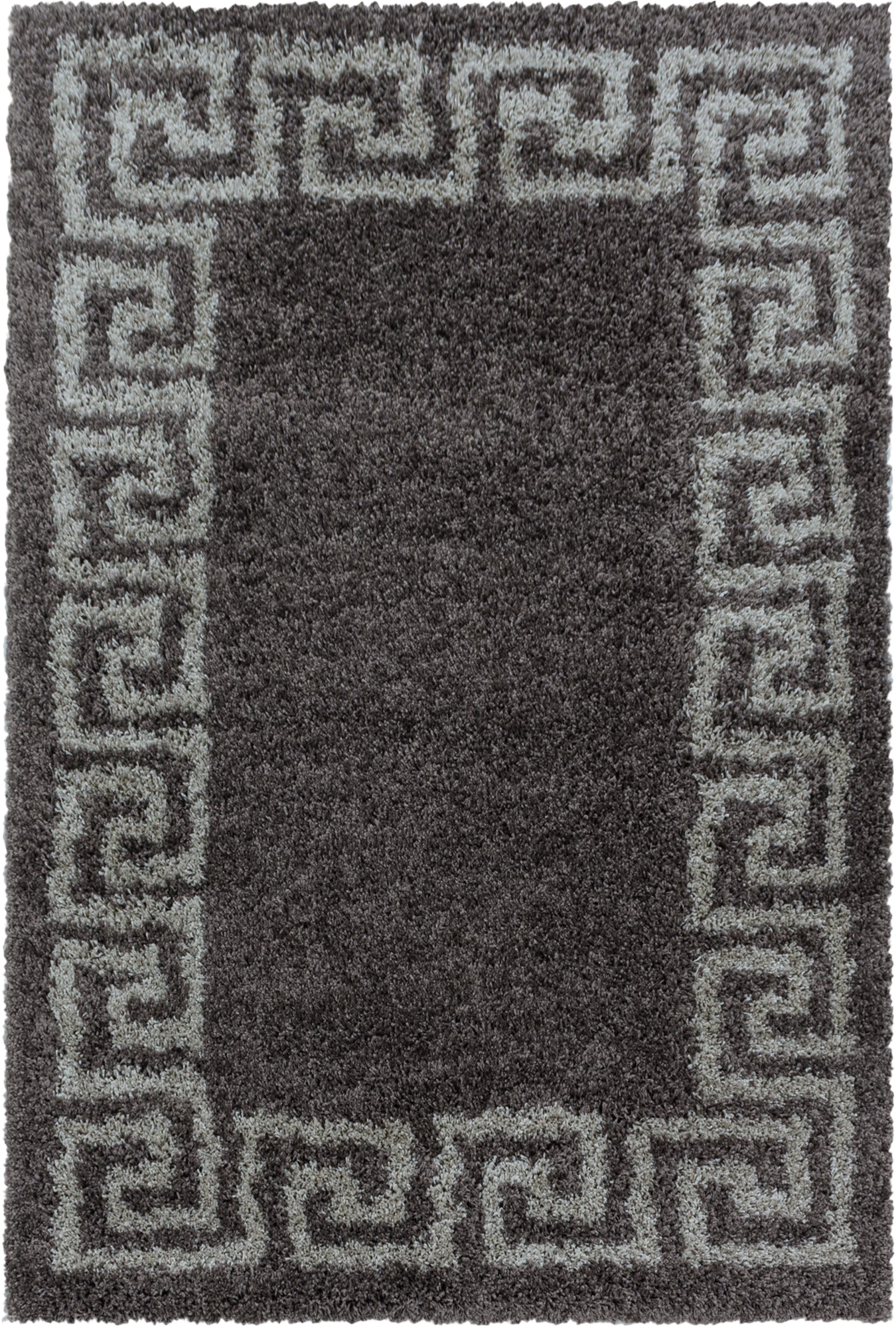 Meander Pattern Neutral Area Rug | Taupe
