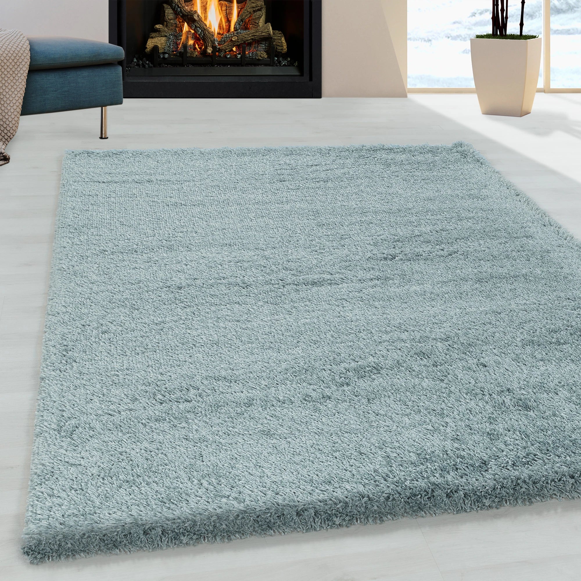 Ultra-Soft Shag High Pile Rug | Blue