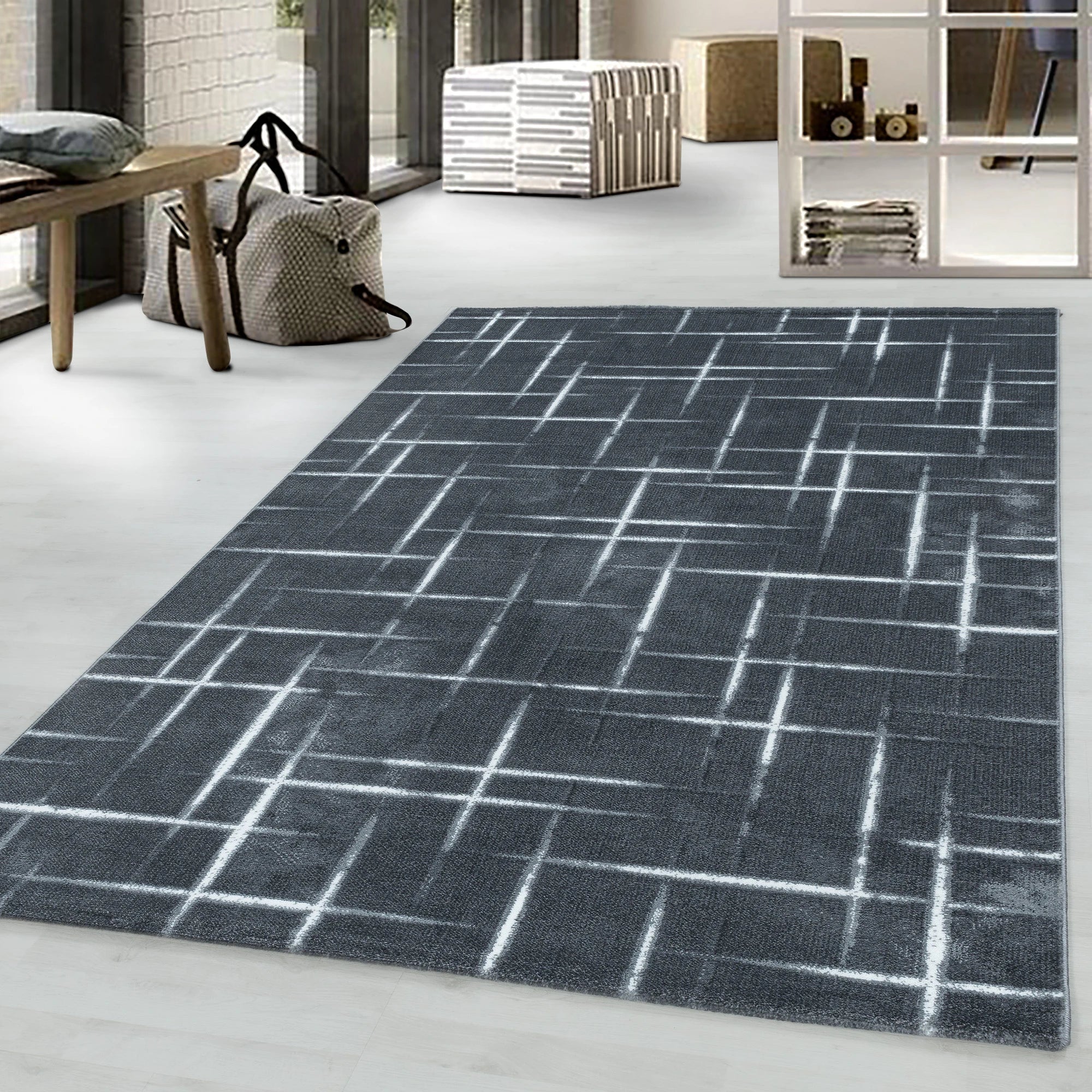 Striped Pinstripe Rug | Gray