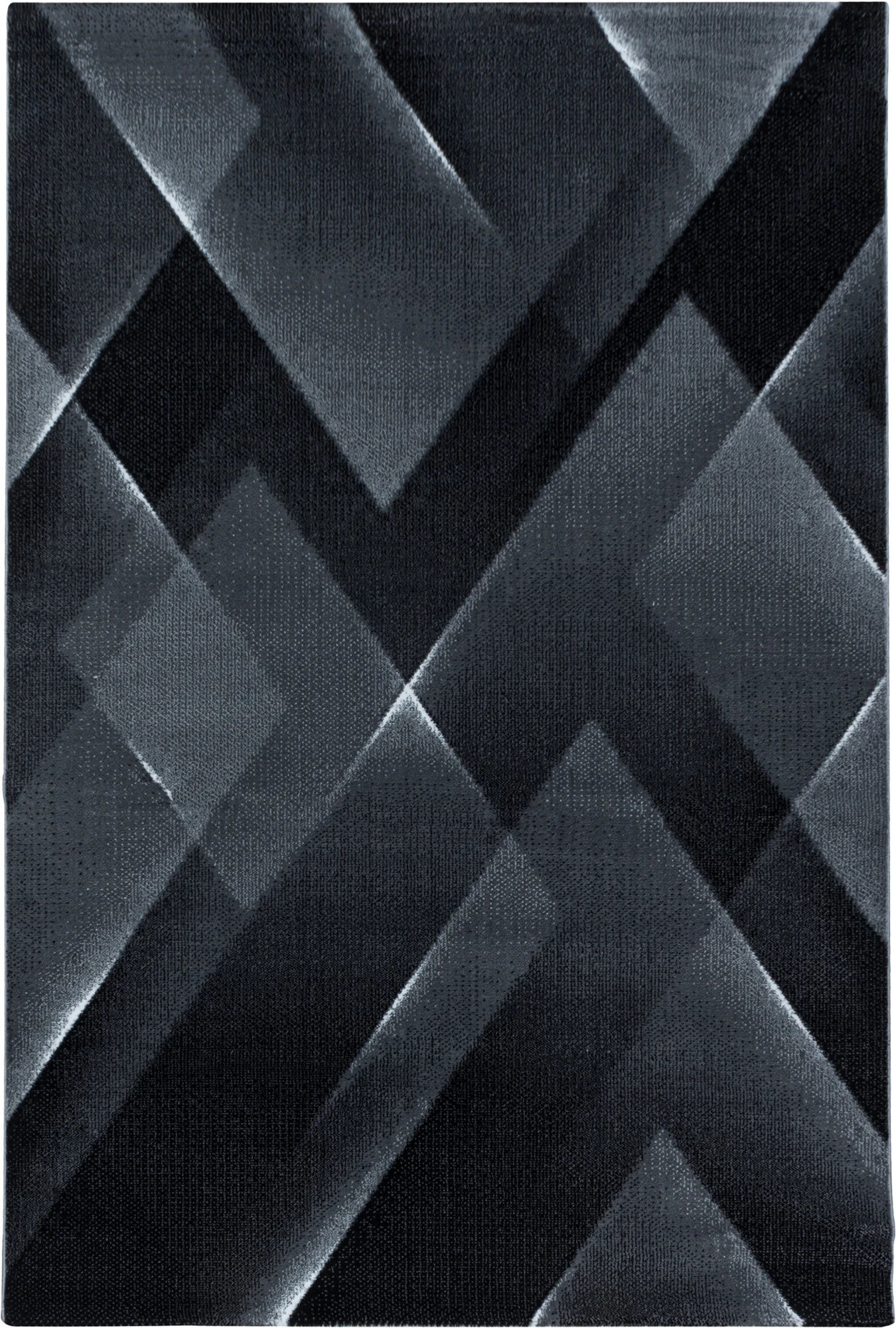 Geometric Prism Facets Area Rug | Black