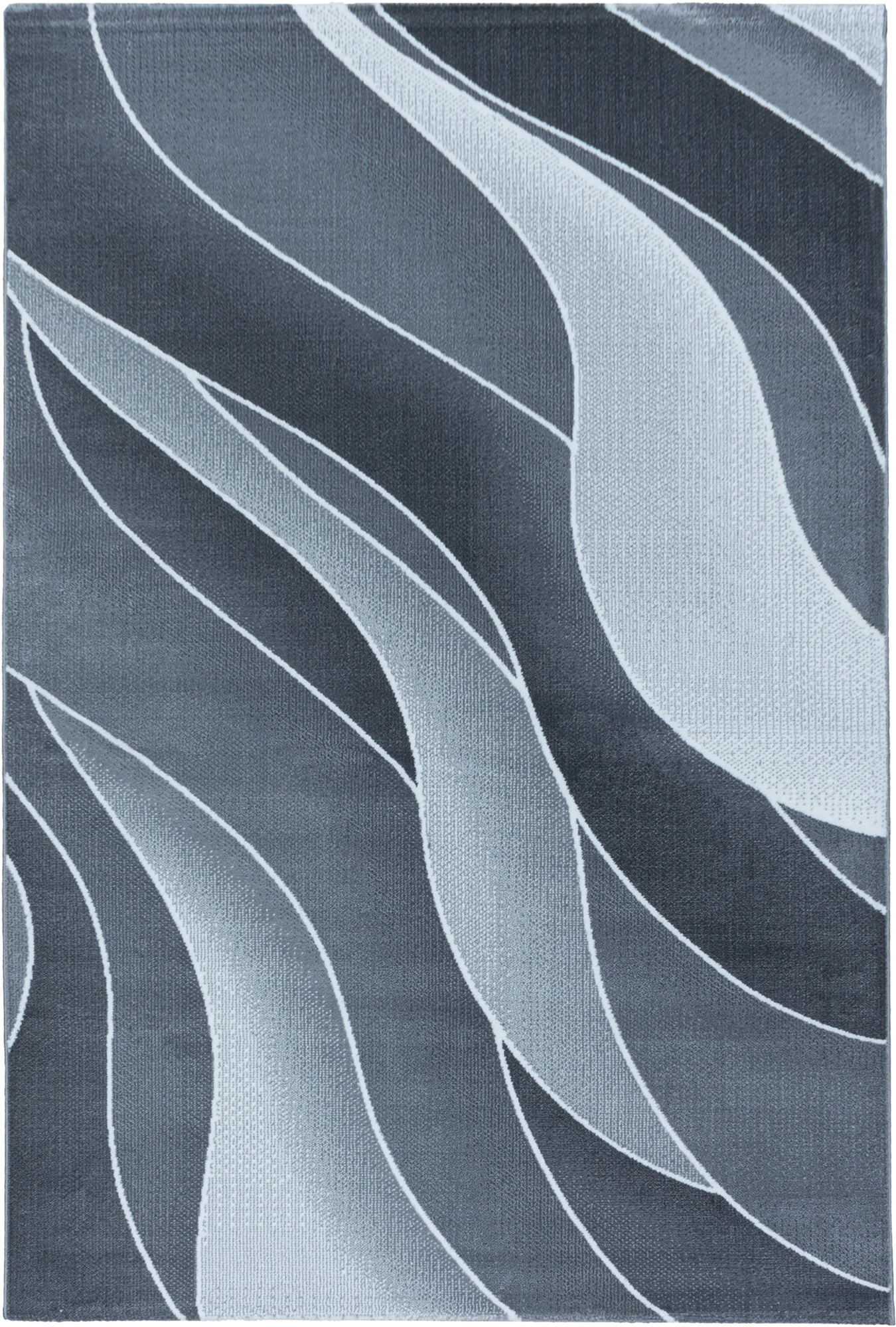 Abstract Contour Wave Line Area Rug | Gray