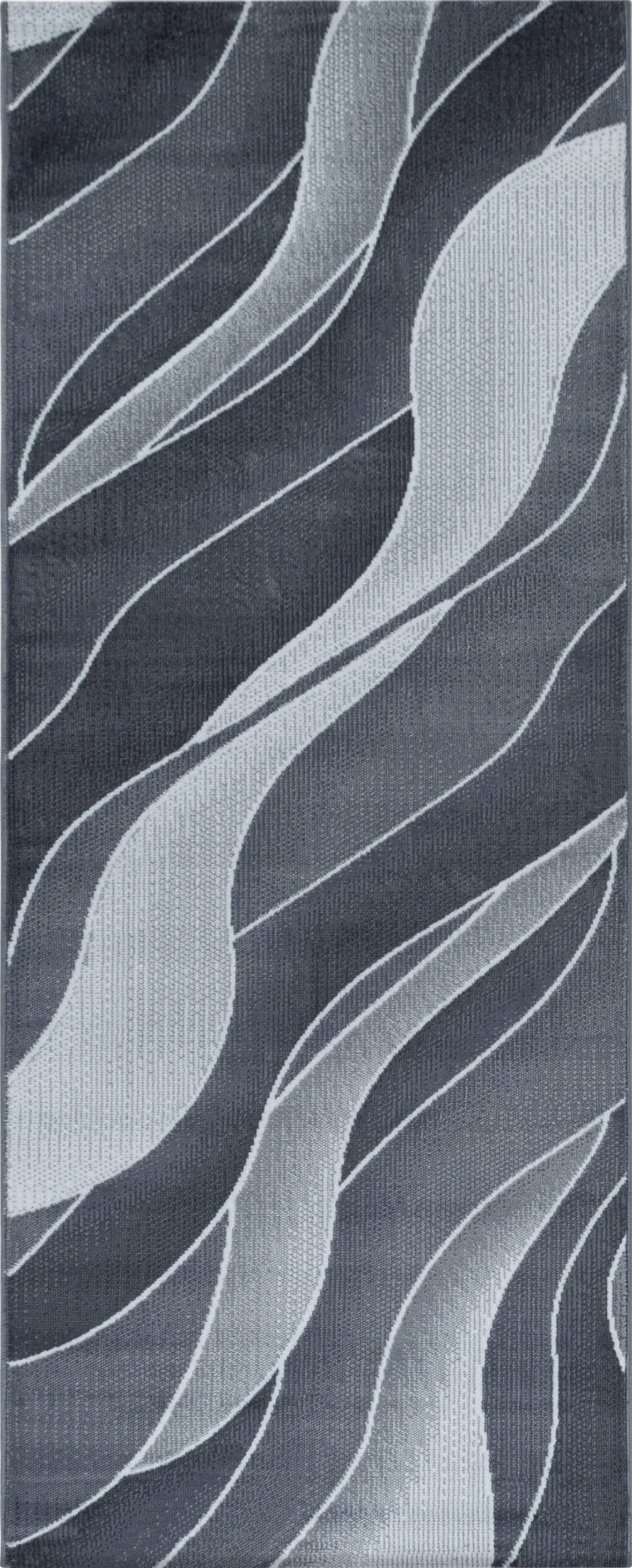 Abstract Contour Wave Line Area Rug | Gray