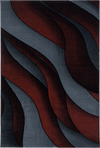 Abstract Contour Wave Line Area Rug | Red Red