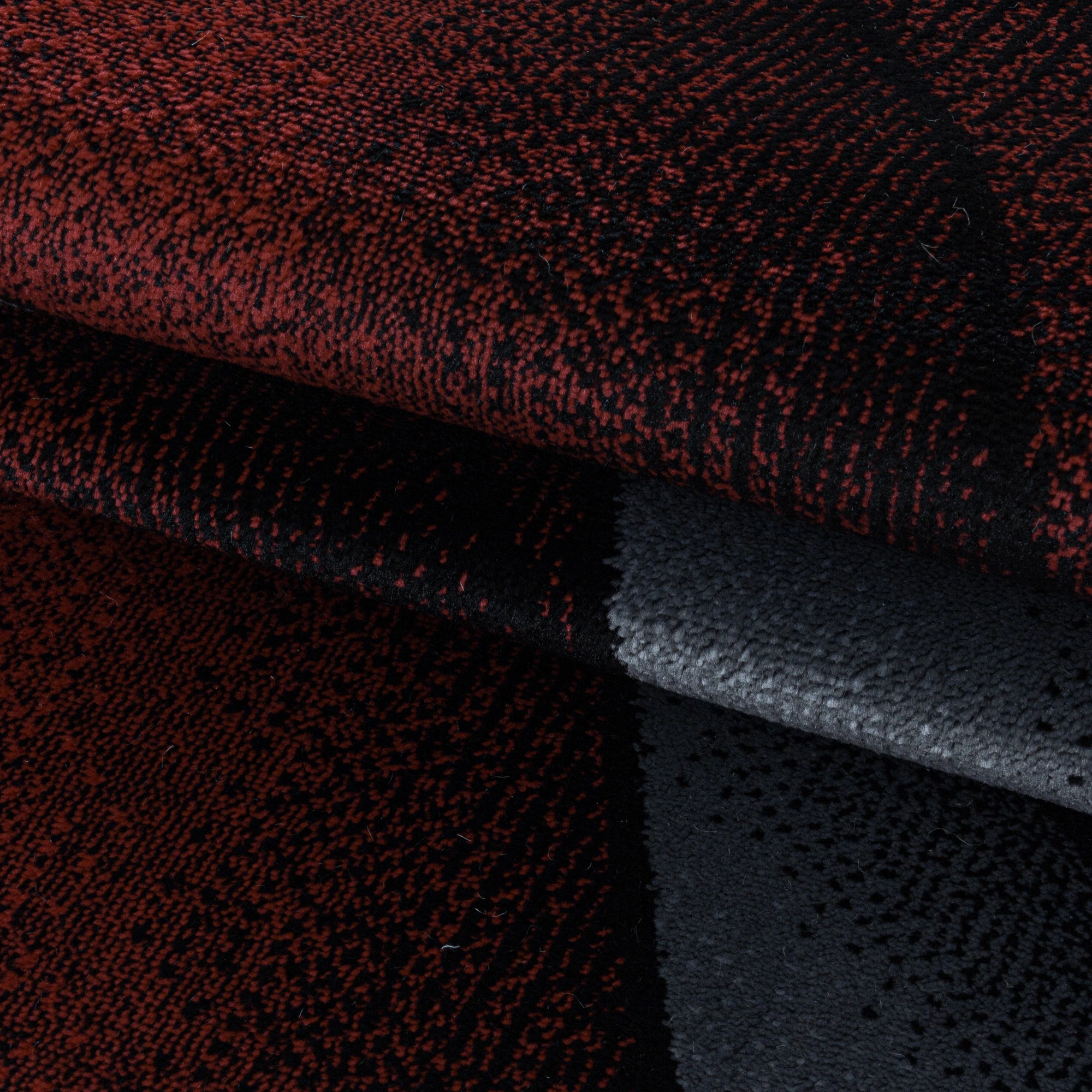 Abstract Contour Wave Line Area Rug | Red