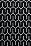 Modern Tessellated Maze Area Rug | Black Black