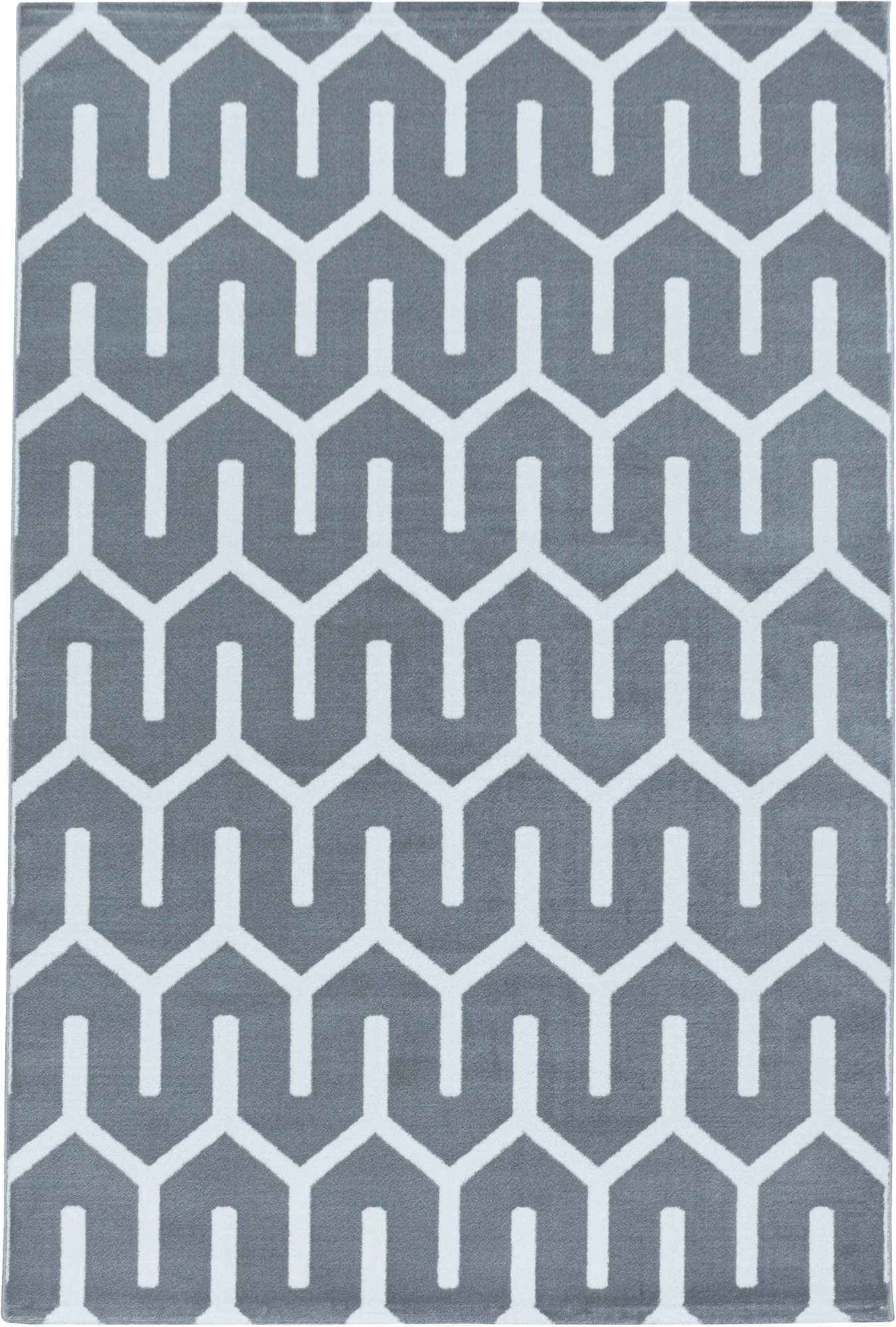Modern Tessellated Maze Area Rug | Gray