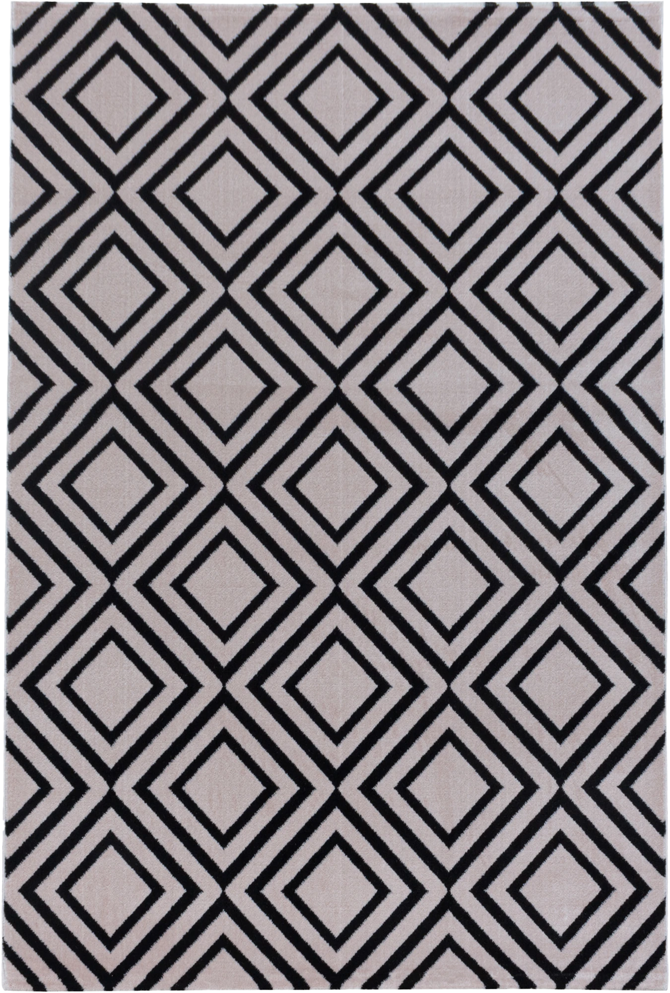 Geometric Repeating Diamond Pattern Rug - Pink