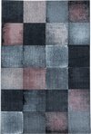 Contemporary Distressed Grid Pattern Rug | Pink Pink