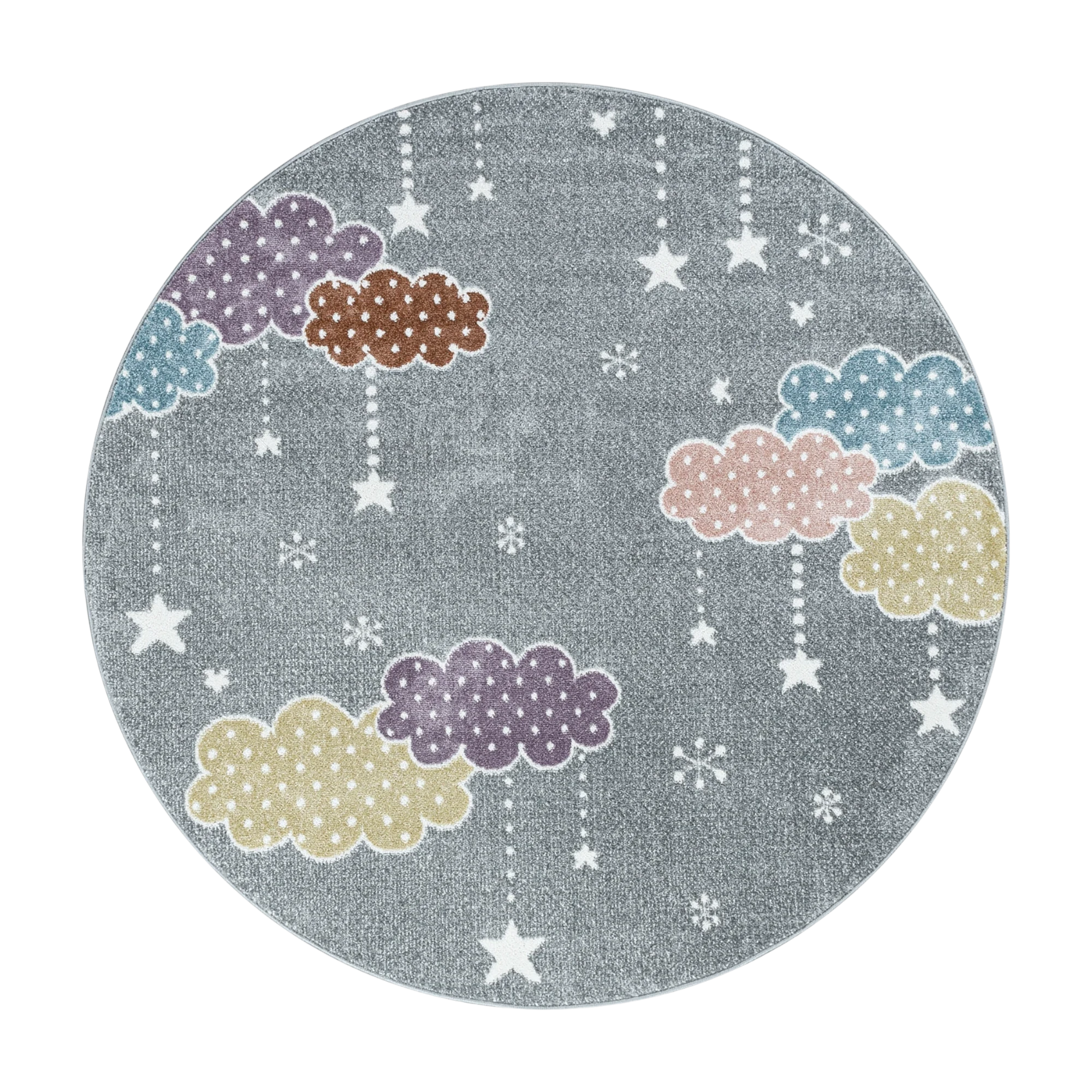 Moon And Stars Chic Kids Rug | Grey