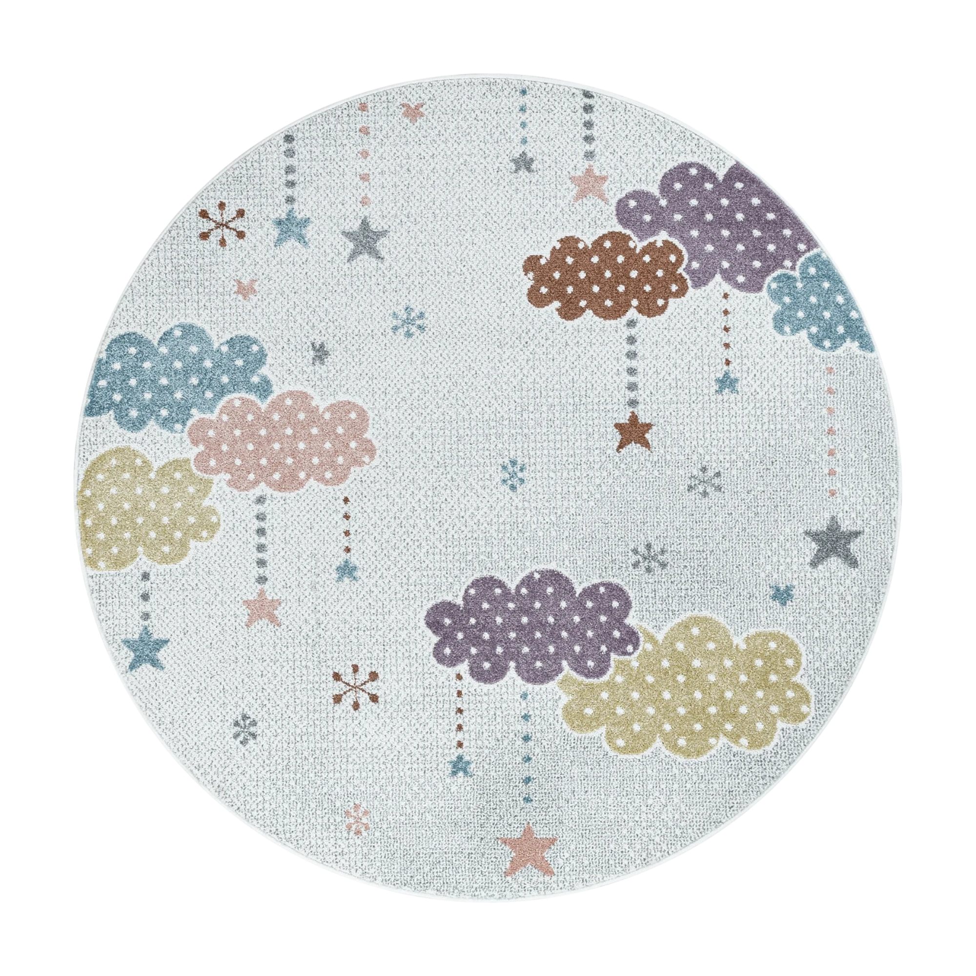 Moon And Stars Chic Kids Rug | White