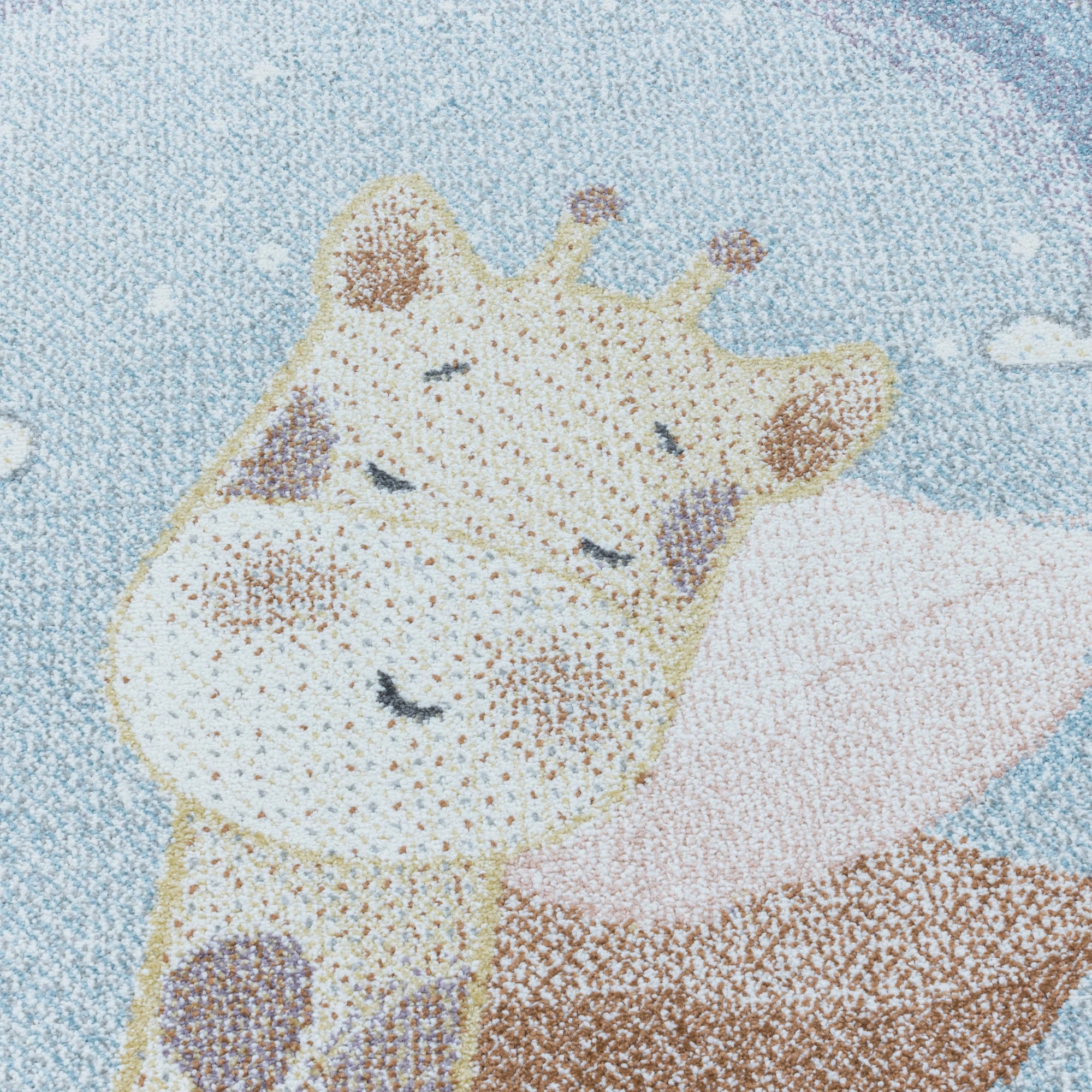Giraffe Kids Rug Blue