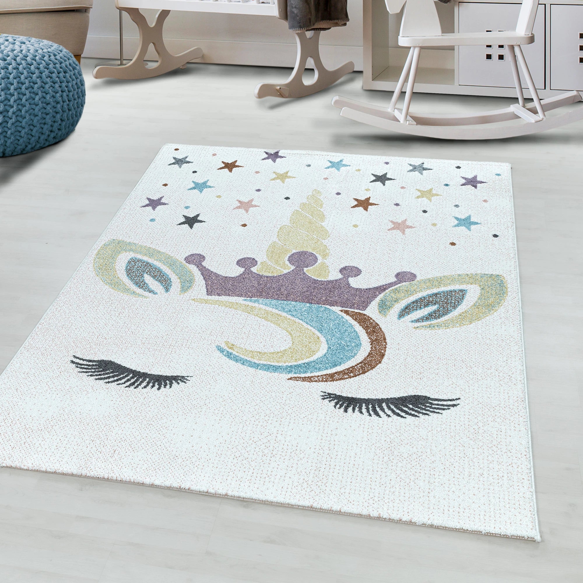 Unicorn Kids Rug White