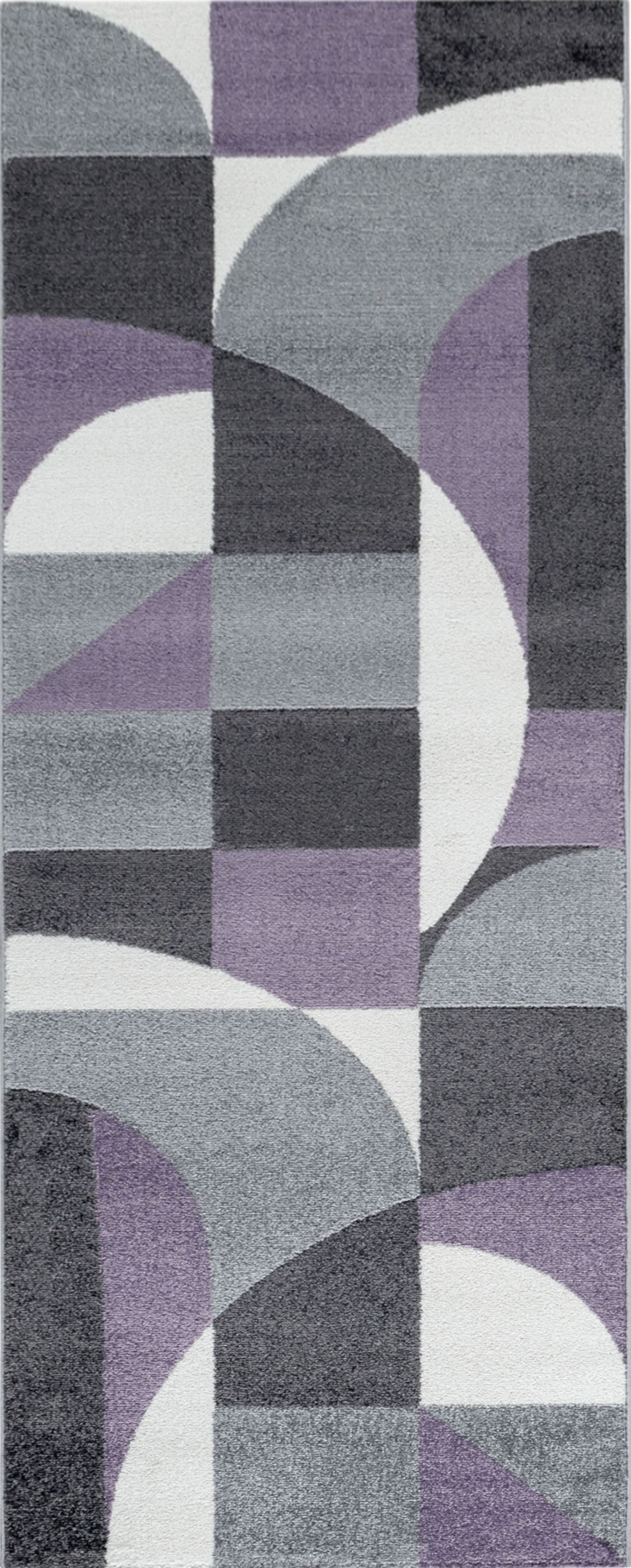 Abstract Mid-Century Curve Rug - Violet