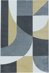 Abstract Mid-Century Curve Rug - Yellow Yellow