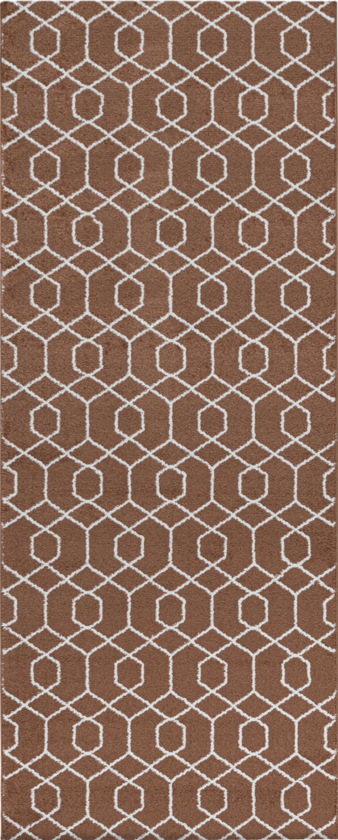 Geometric Hexagon Trellis Area Rug - Copper