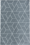 Geometric 3D Cube Line Pattern Area Rug | Gray Gray