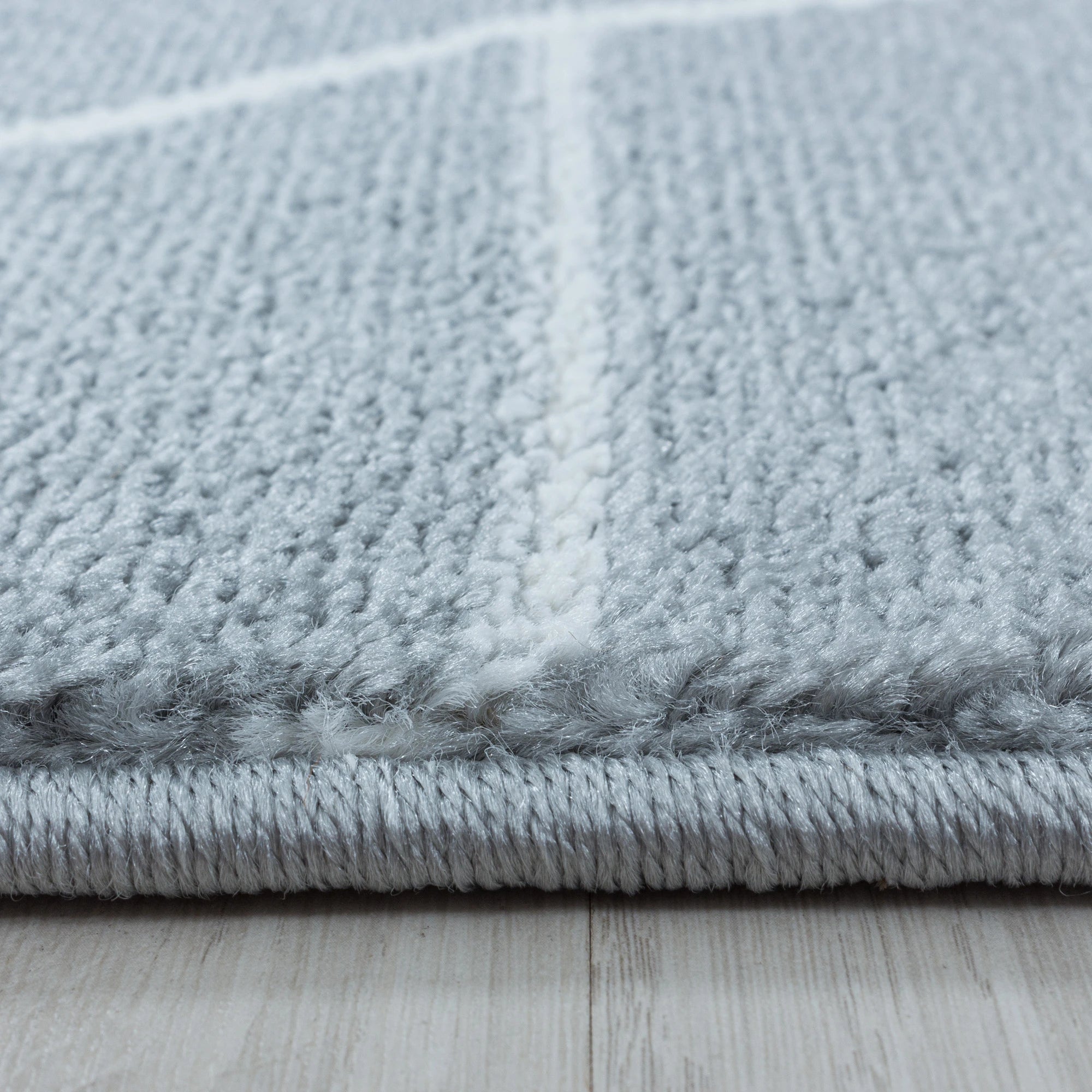 Geometric 3D Cube Line Pattern Area Rug | Gray