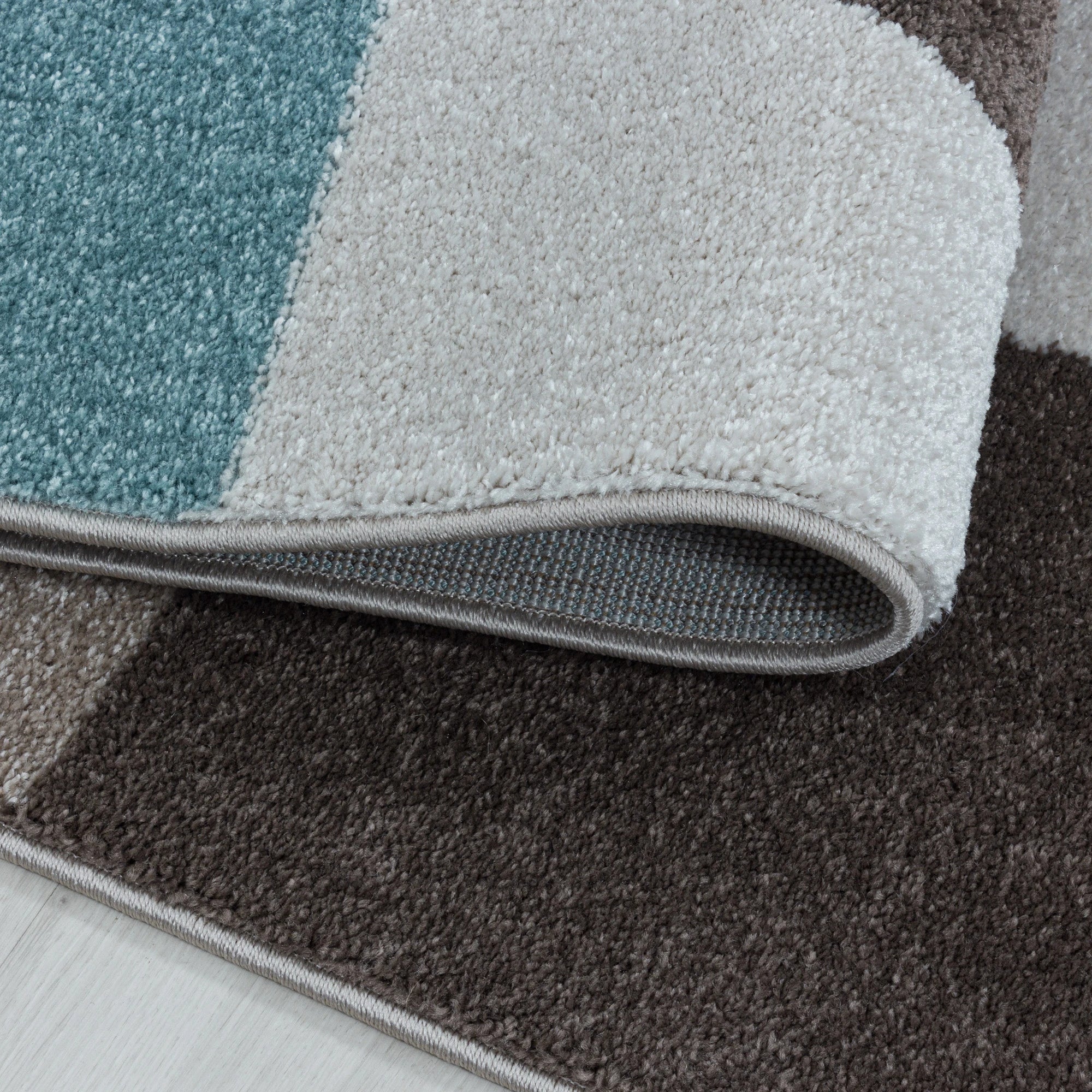 Modern Color Block Polygon Pattern Rug | Blue