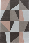 Modern Color Block Polygon Pattern Rug | Rose Pink
